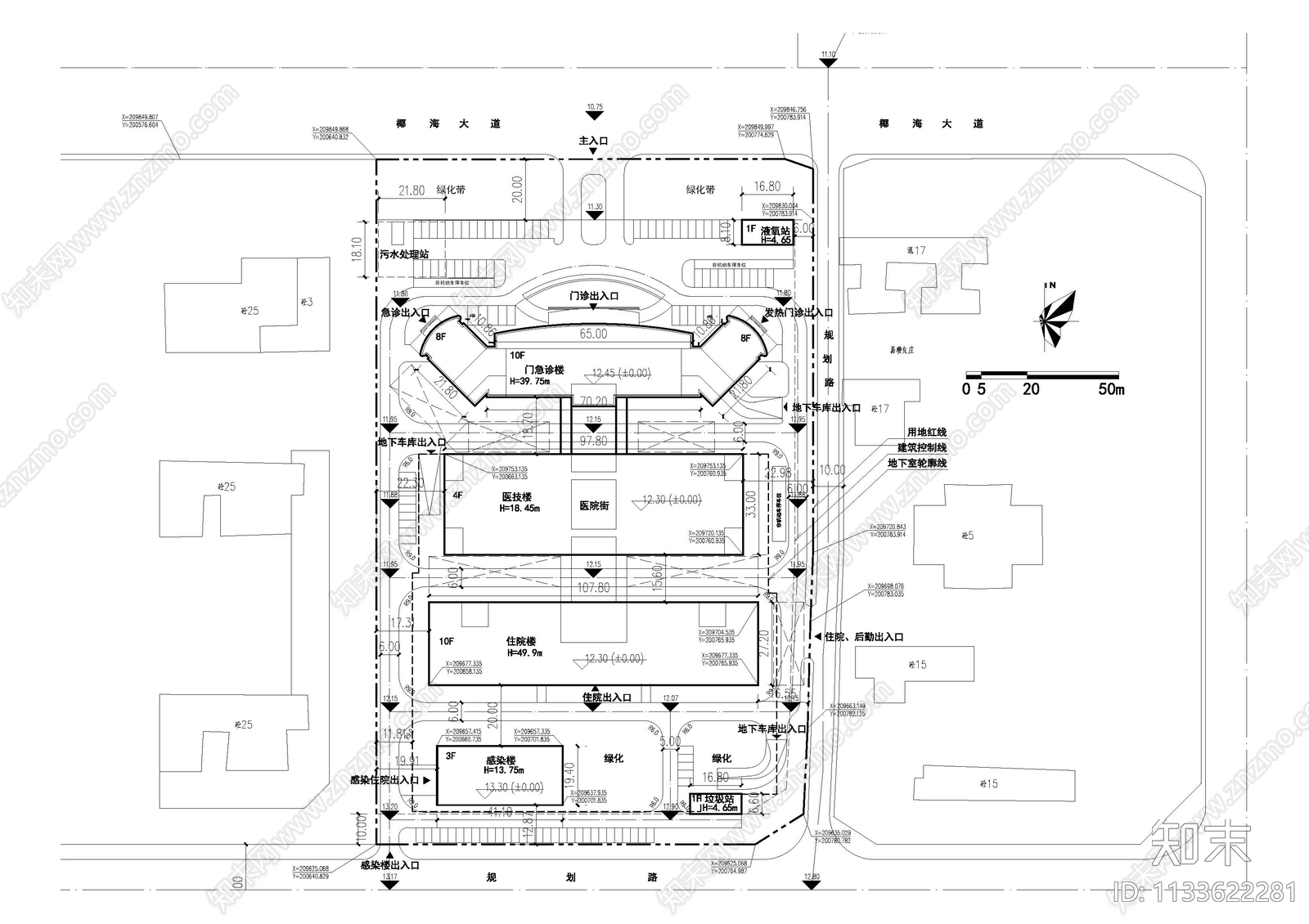医院总平面图施工图下载【ID:1133622281】