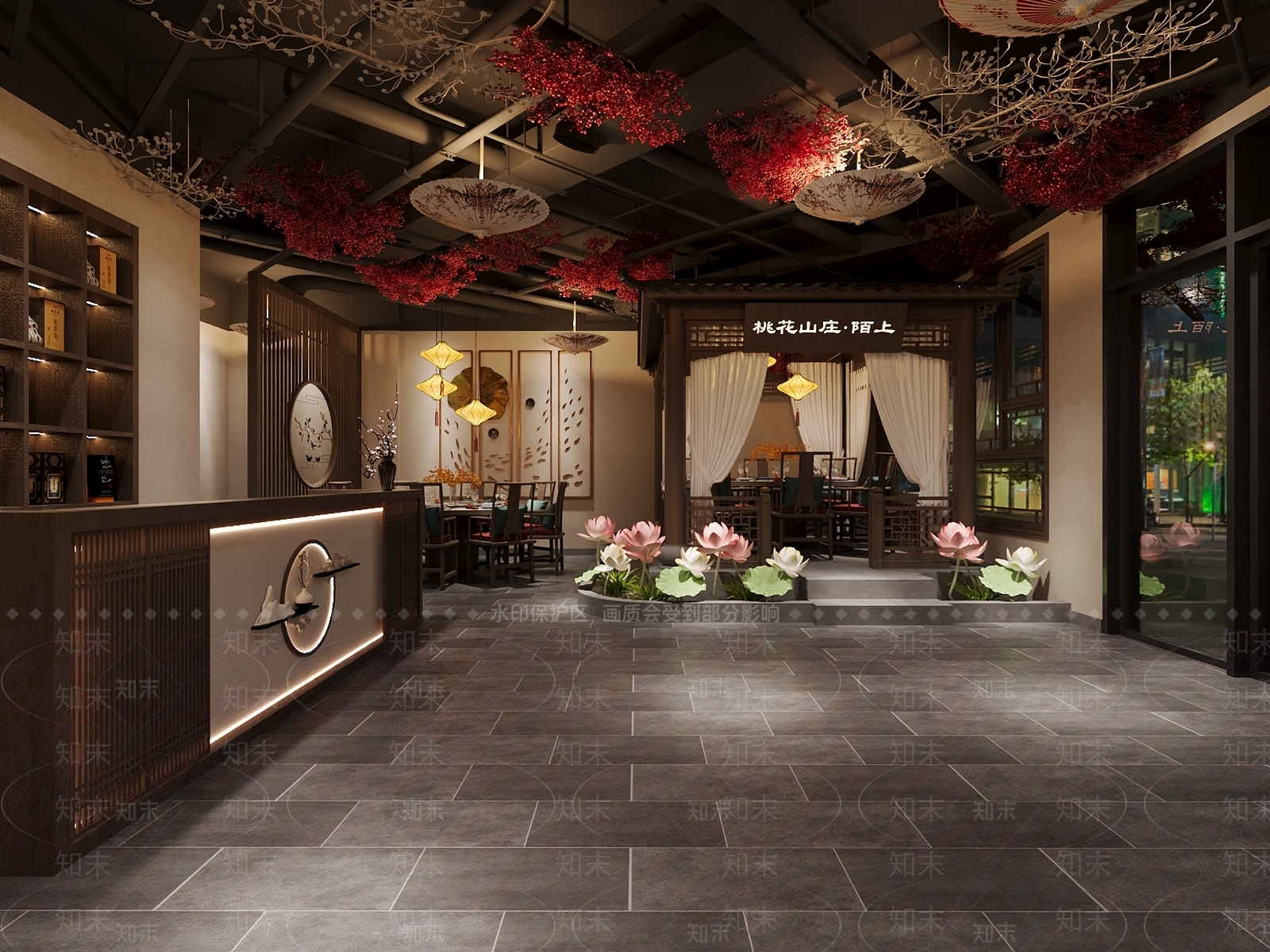 新中式餐厅3D模型下载【ID:1133624534】