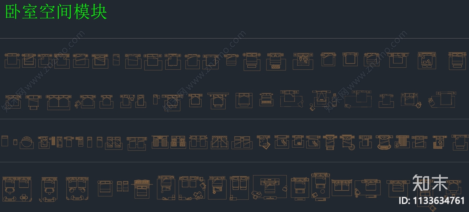 卧室图库施工图下载【ID:1133634761】