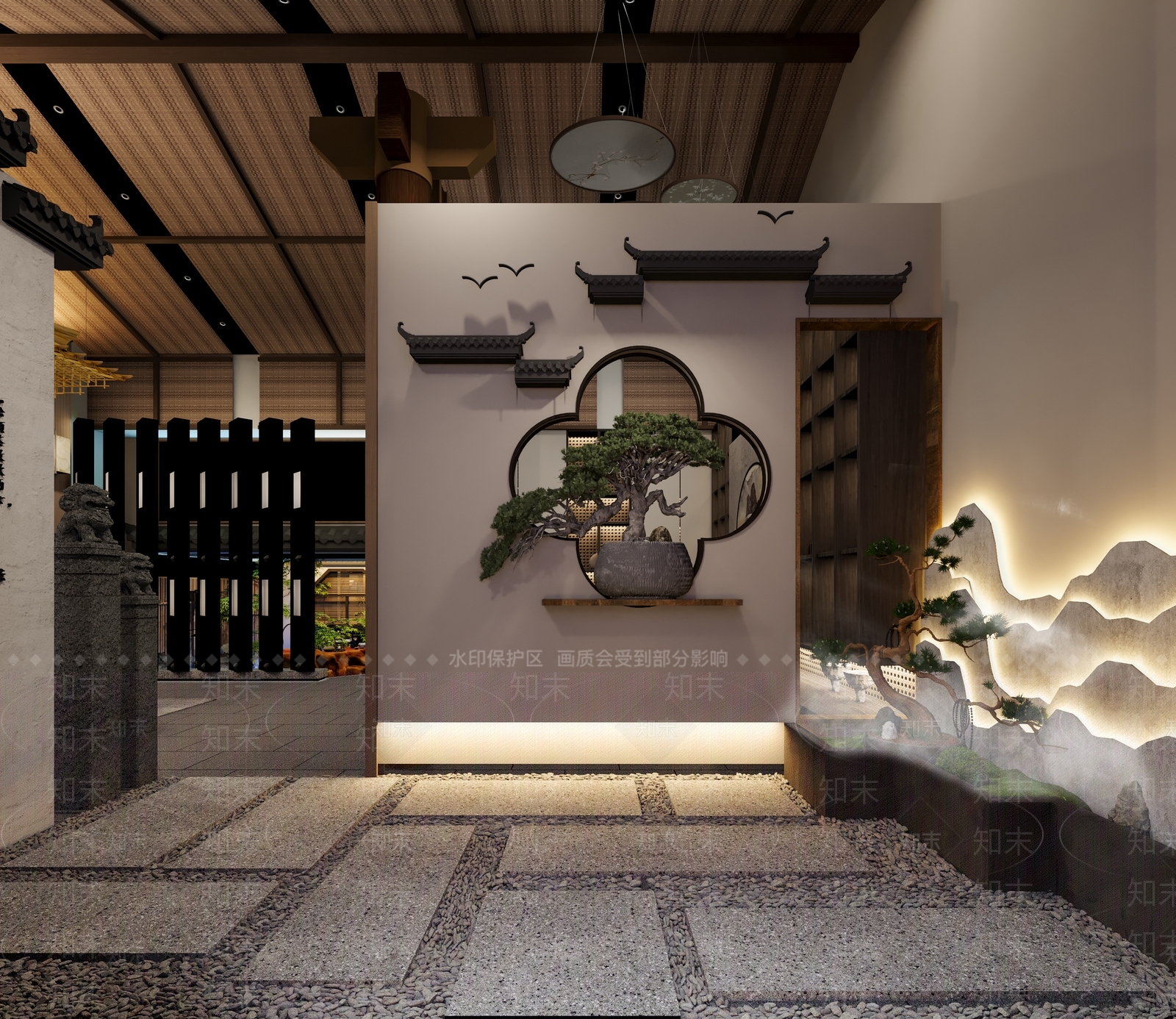 中式茶馆3D模型下载【ID:1133637968】