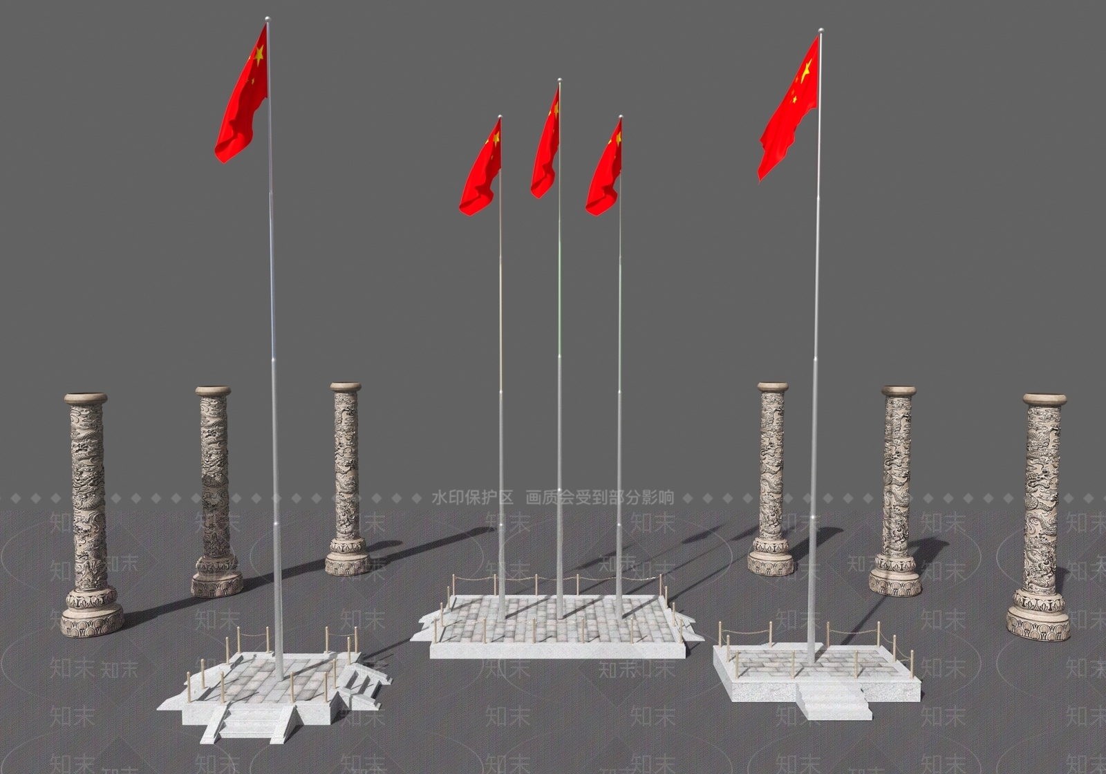 国旗3D模型下载【ID:1133638067】