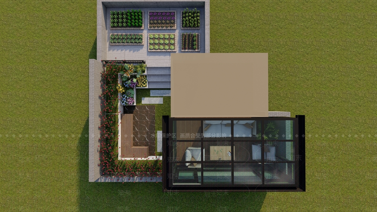 现代乡村庭院SU模型下载【ID:1133641684】