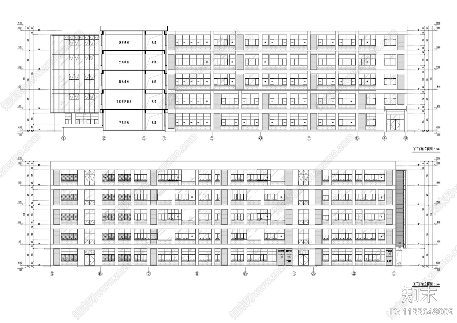 中学校园总图施工图下载【ID:1133649009】