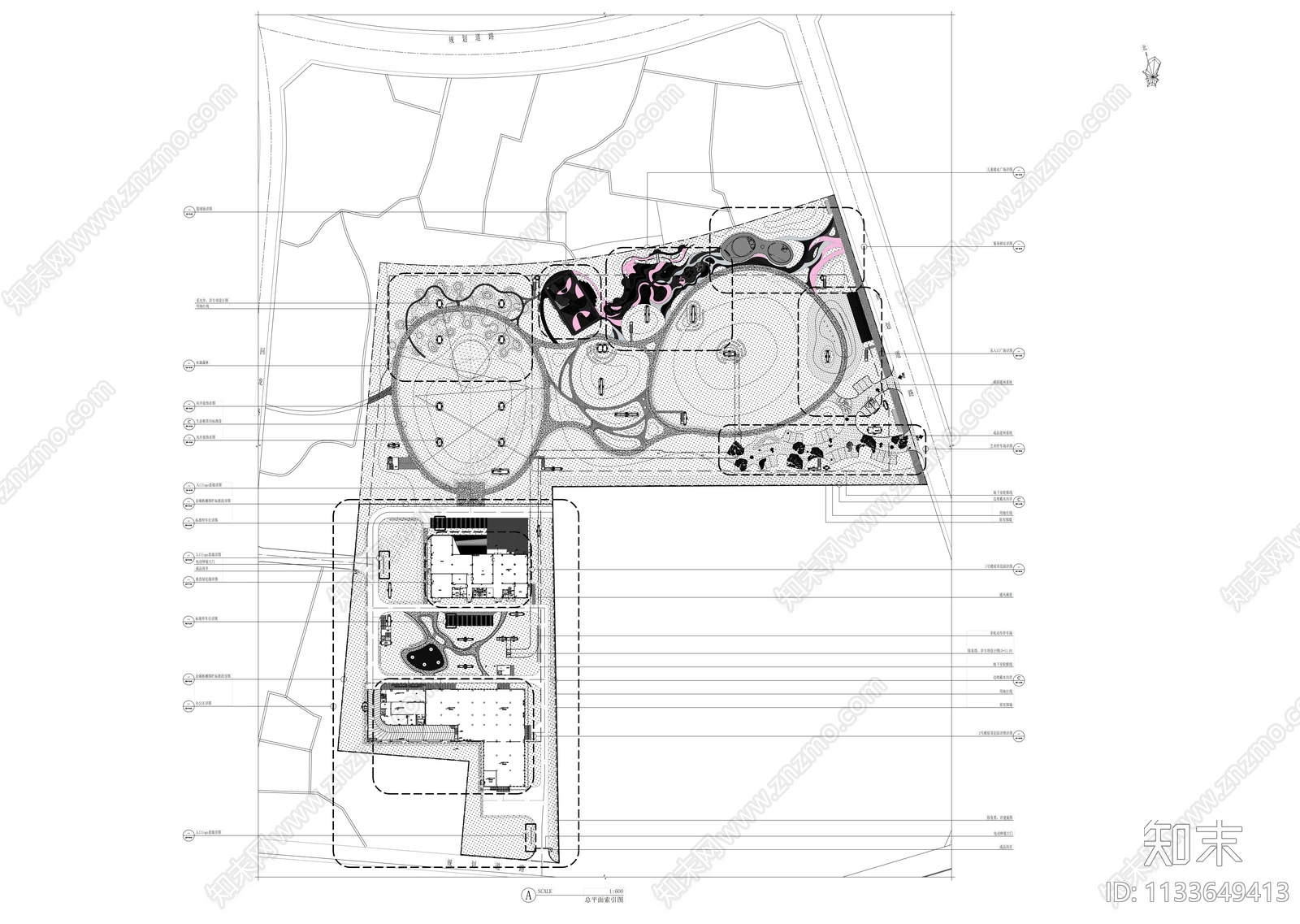 城市绿地公园景观cad施工图下载【ID:1133649413】