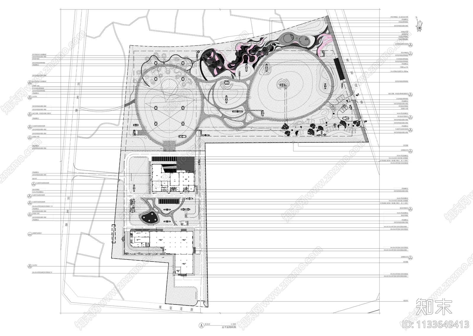 城市绿地公园景观cad施工图下载【ID:1133649413】