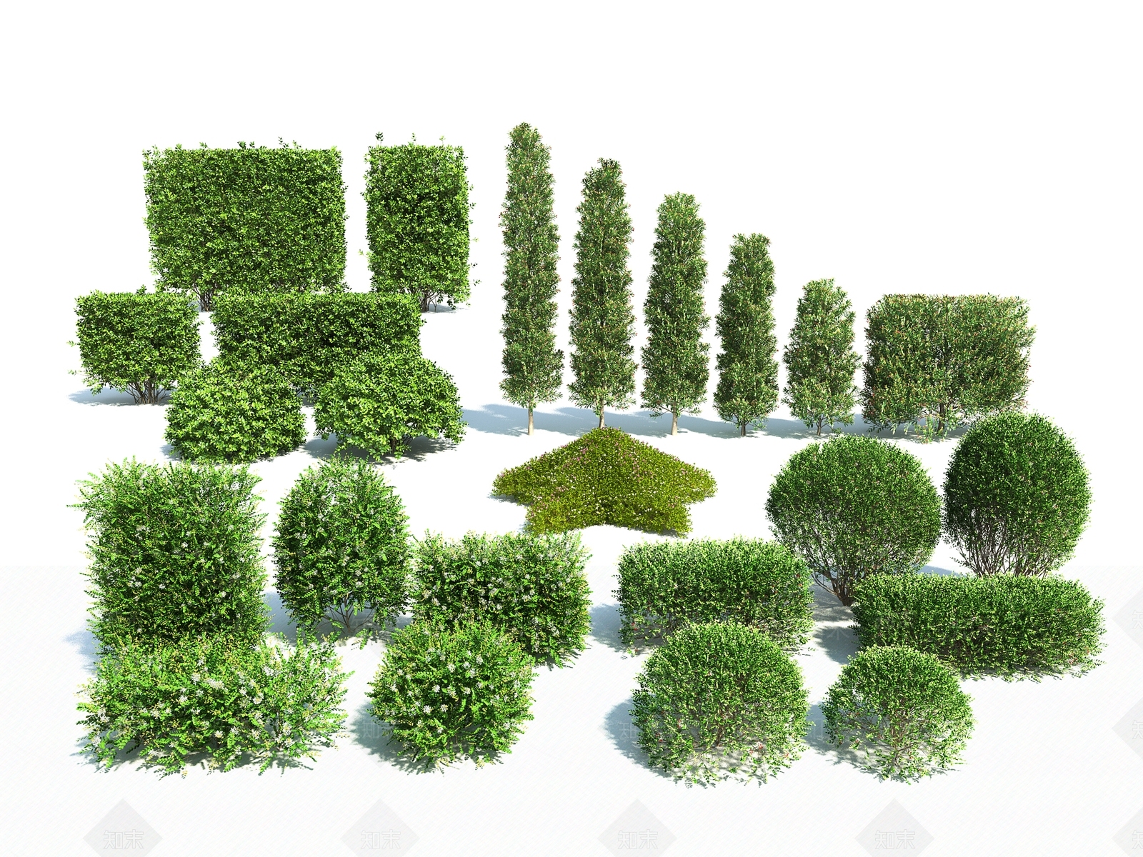 灌木树篱组合3D模型下载【ID:1133651674】