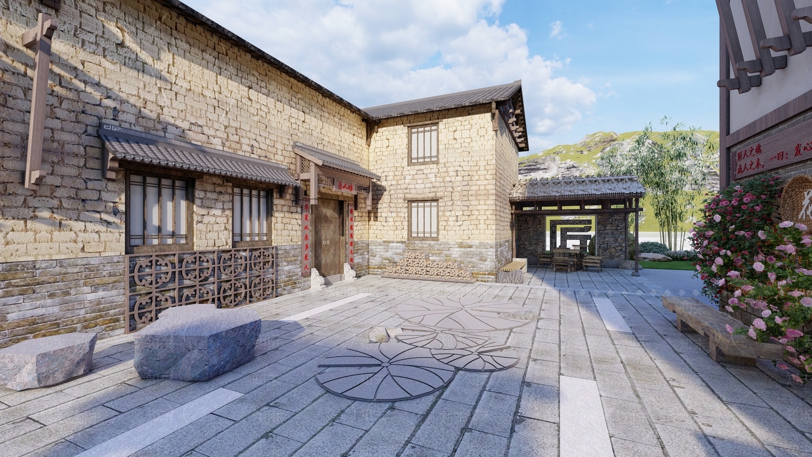 中式乡村民房SU模型下载【ID:1133652001】
