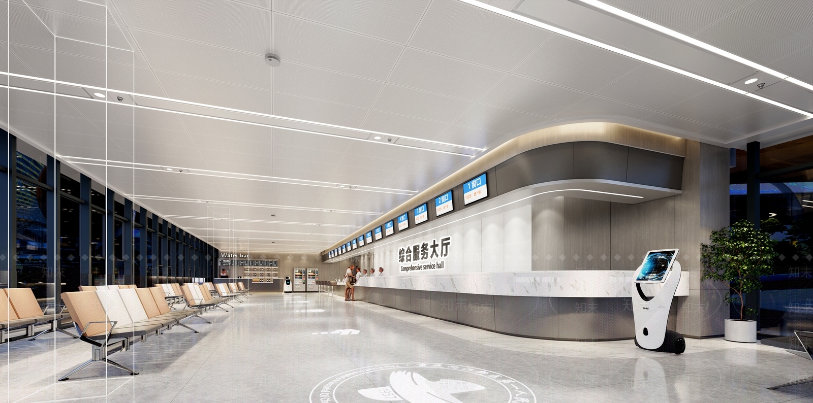 现代医院综合服务大厅SU模型下载【ID:1133656368】