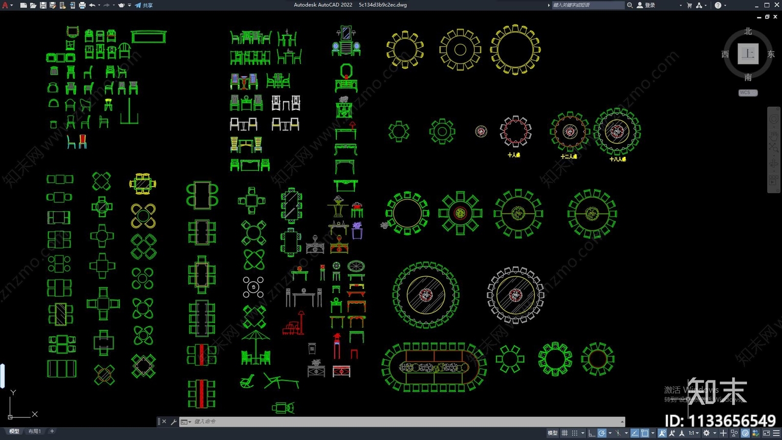 CAD常用餐桌椅施工图下载【ID:1133656549】