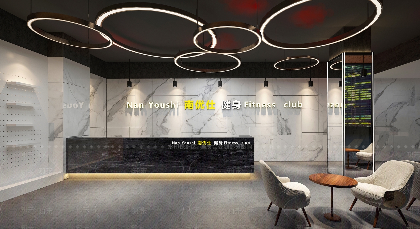 现代健身房前台3D模型下载【ID:1133657043】