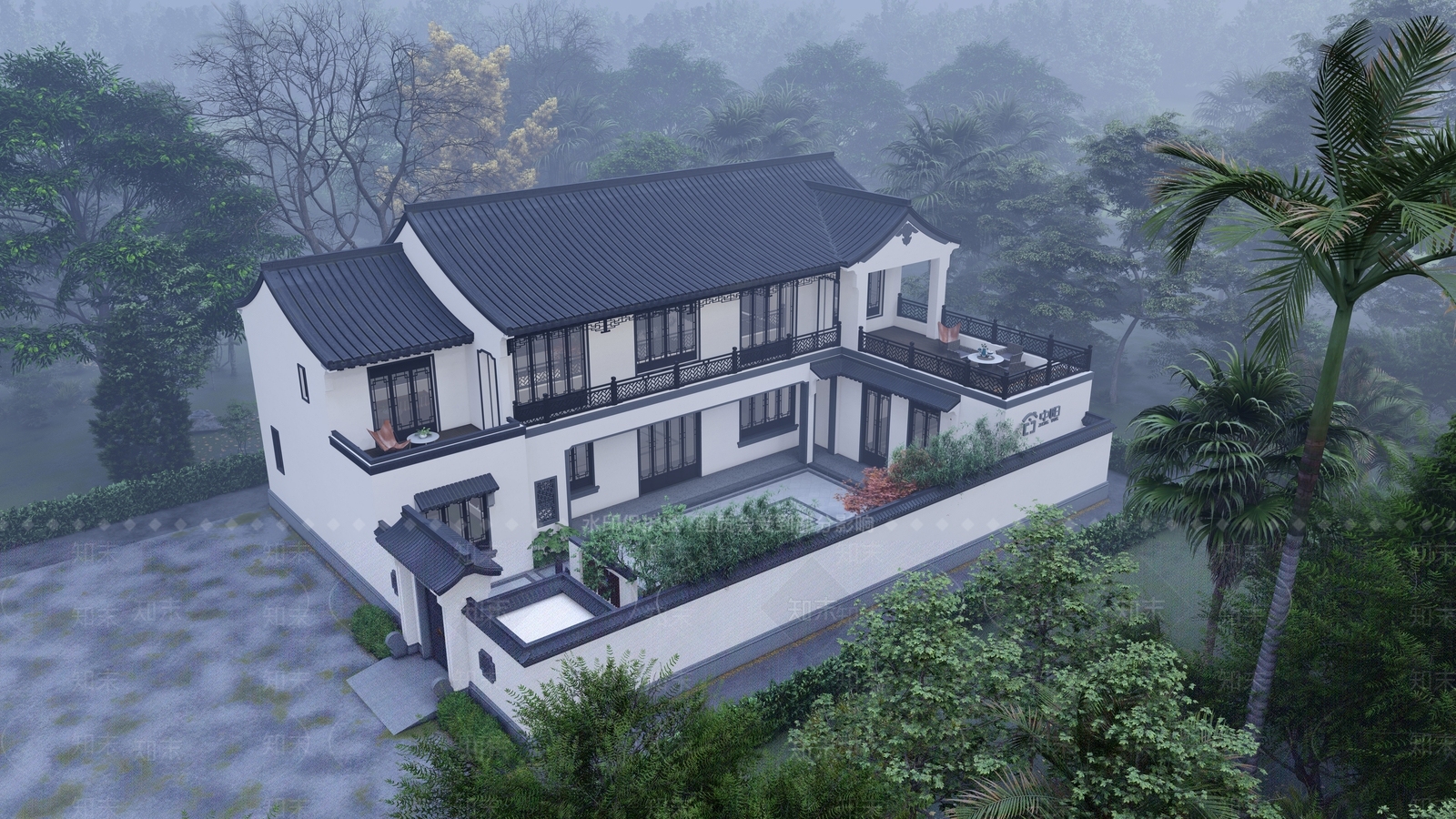 中式四合院SU模型下载【ID:1133657787】