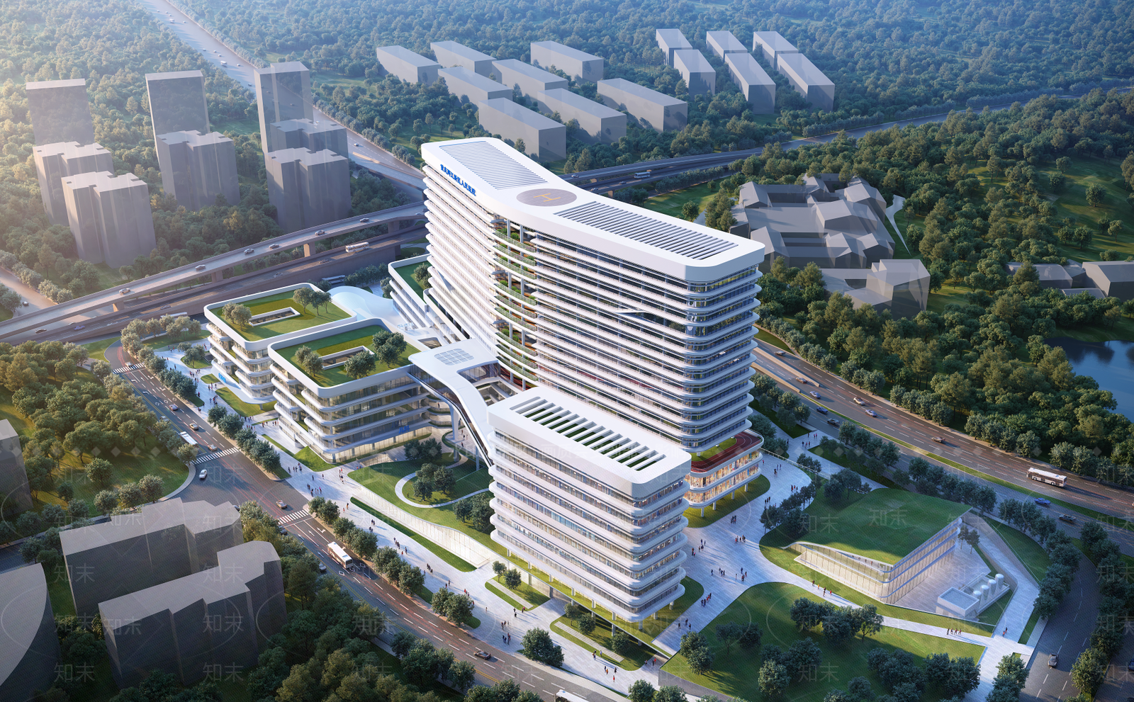 现代医院建筑SU模型下载【ID:1133658685】
