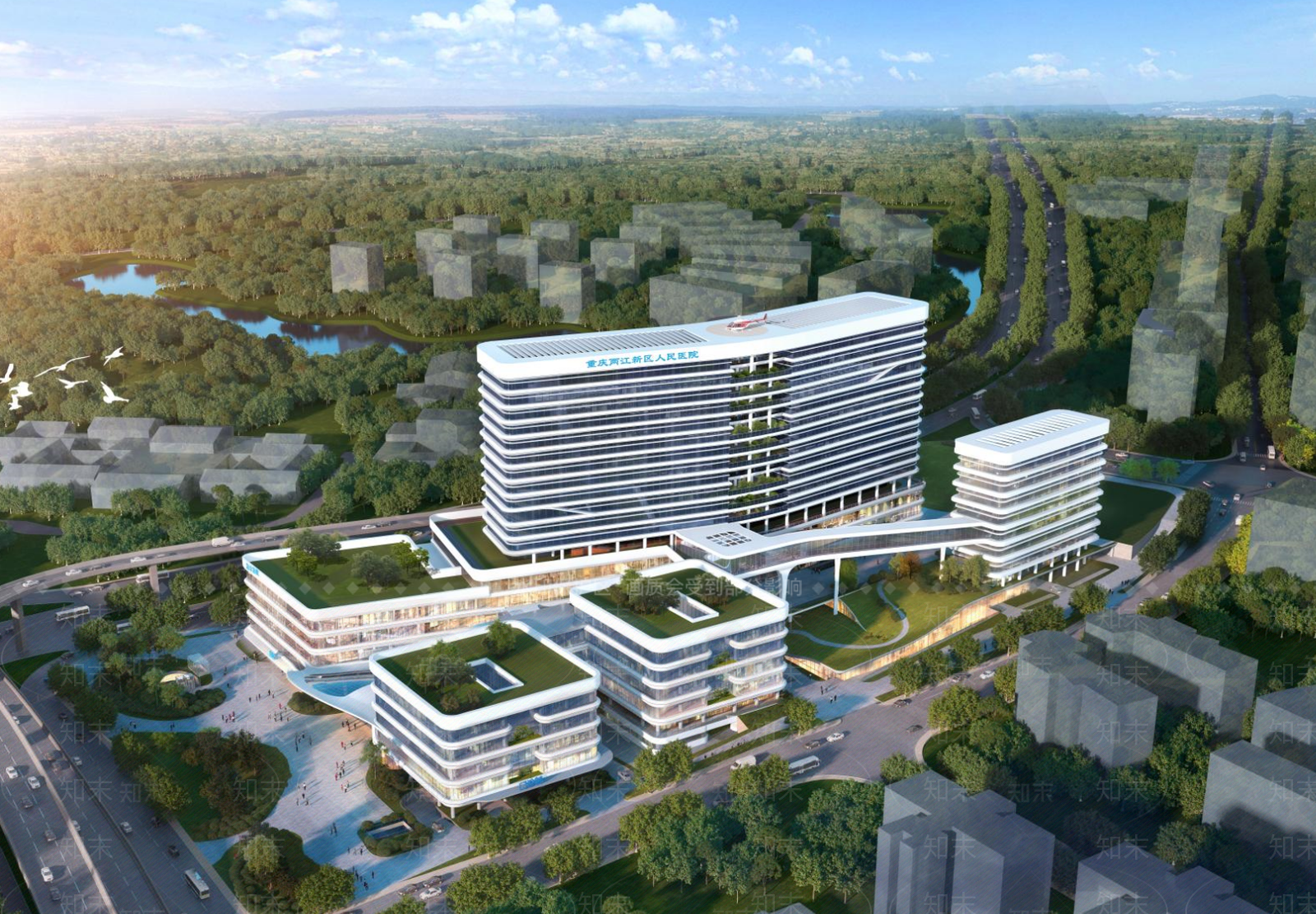 现代医院建筑SU模型下载【ID:1133658685】