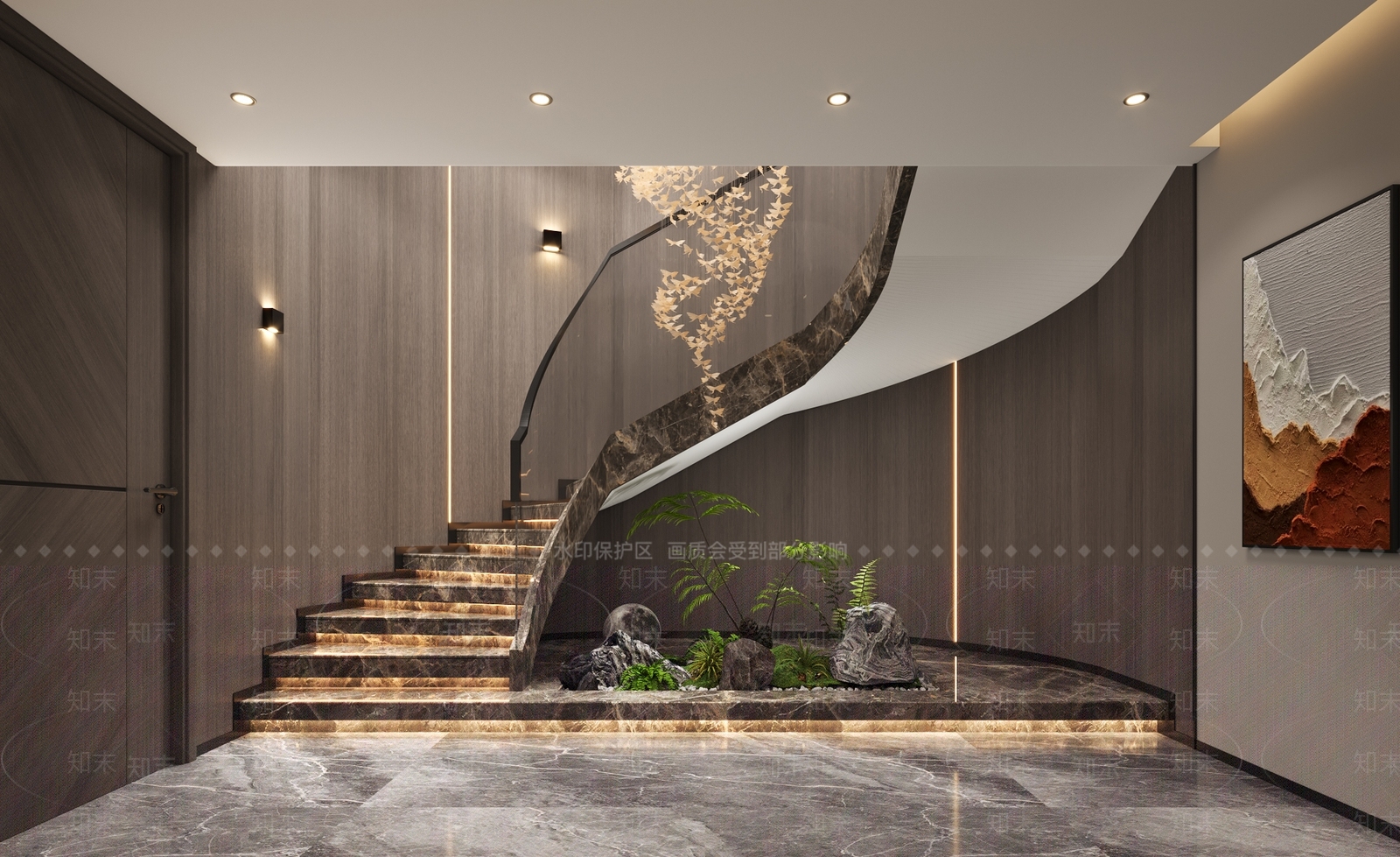 现代楼梯间3D模型下载【ID:1133661146】