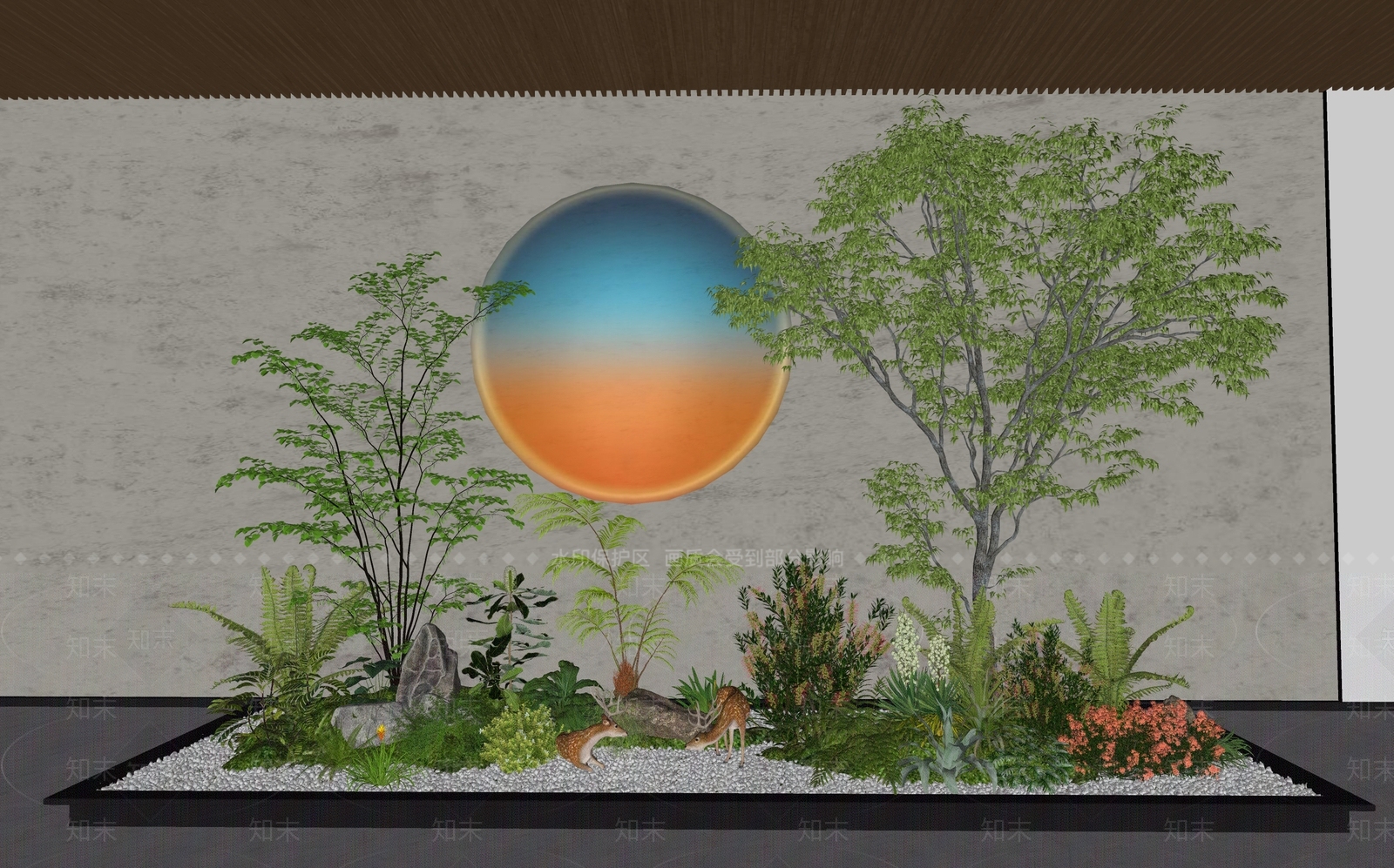 现代景观造景SU模型下载【ID:1133661216】_知末su模型网