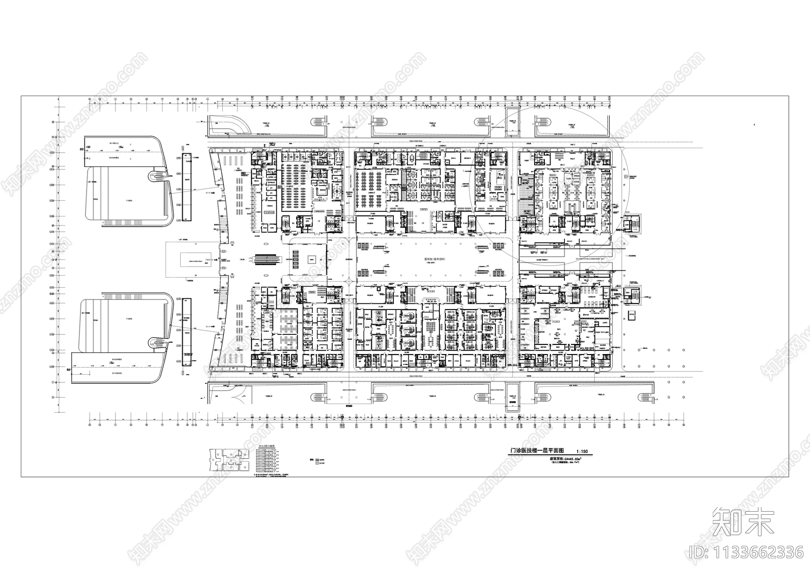 香港大学深圳医院建筑cad施工图下载【ID:1133662336】