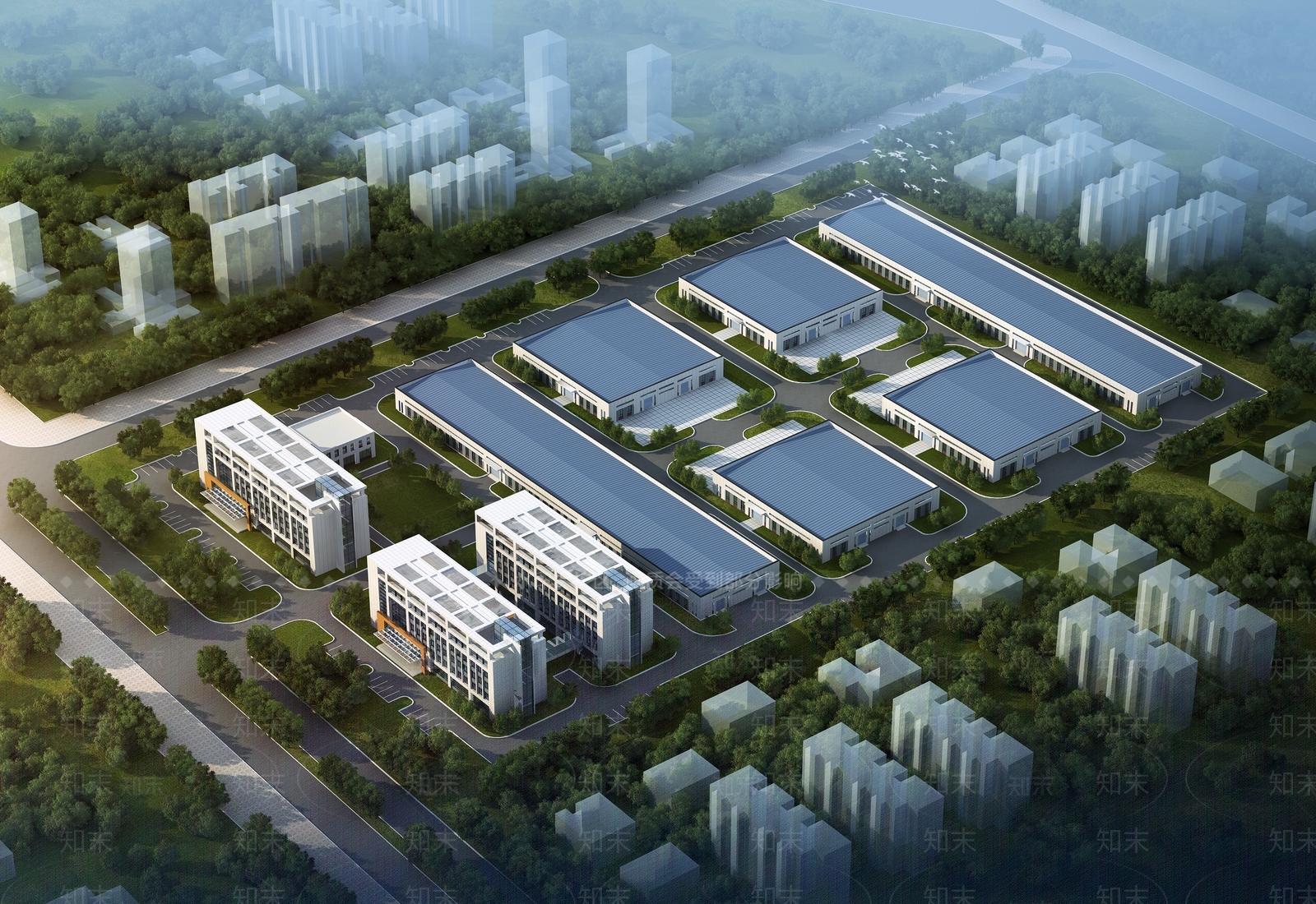 现代工业厂房3D模型下载【ID:1133663997】