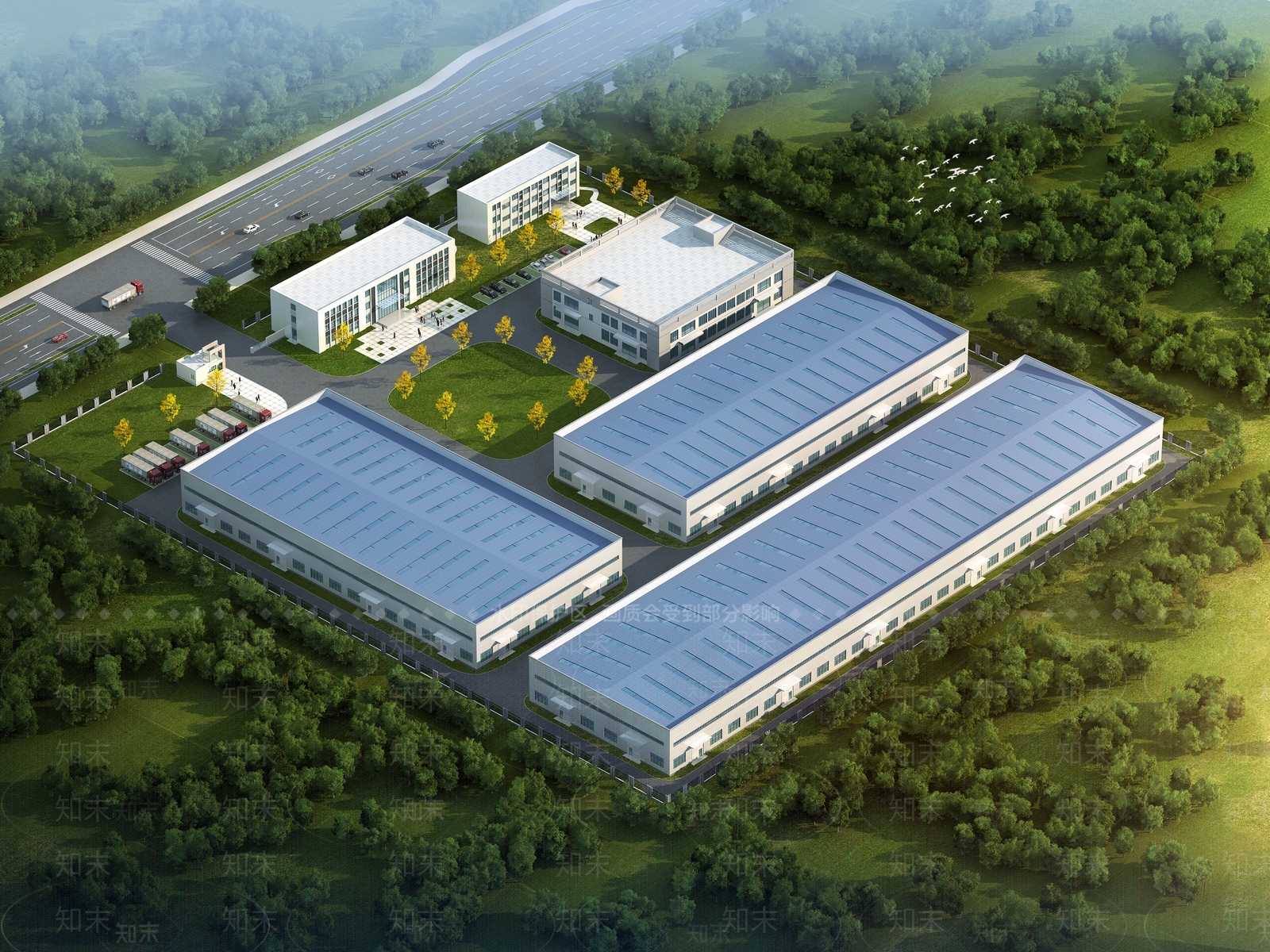 现代工业厂房3D模型下载【ID:1133664264】
