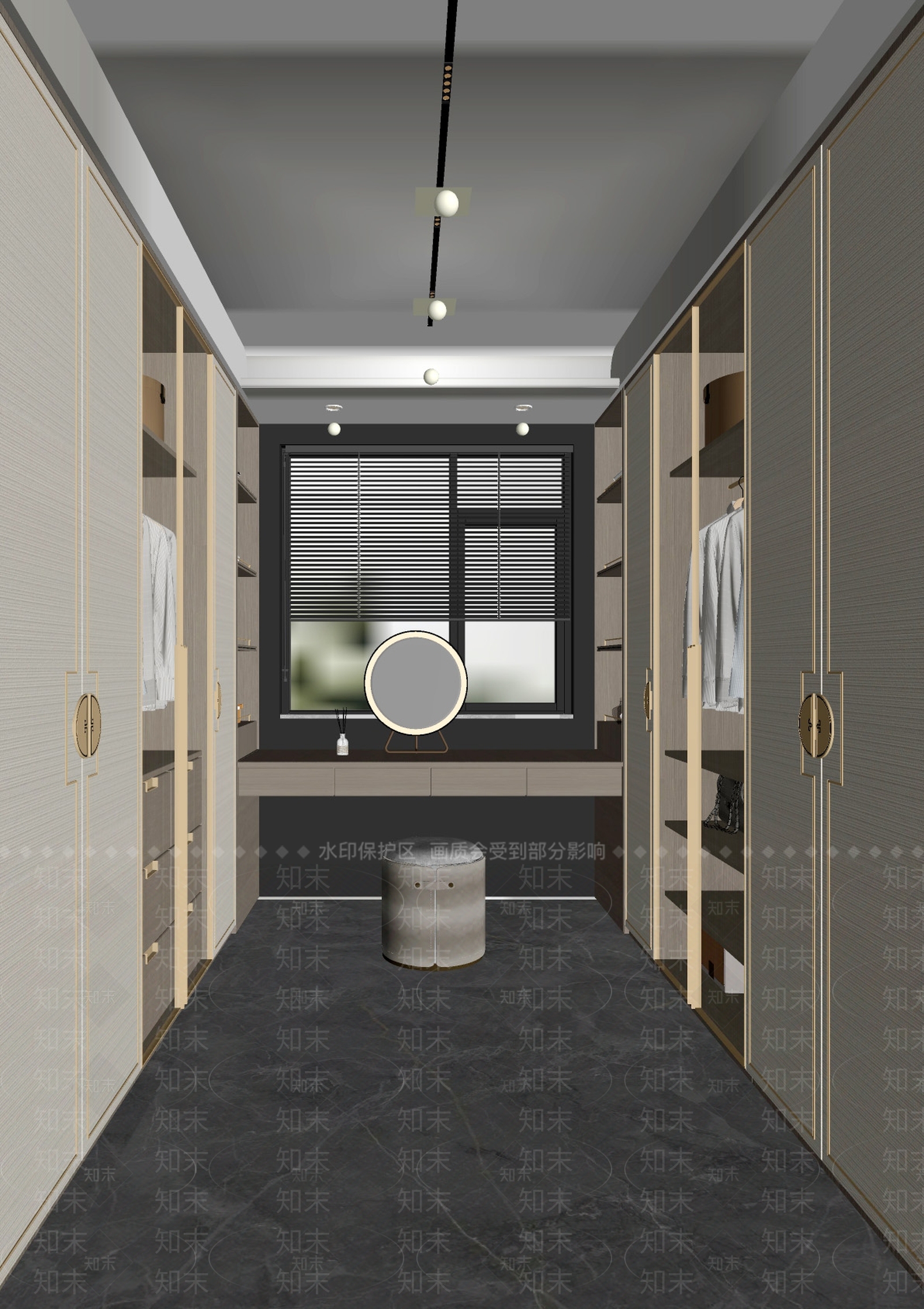 新中式衣帽间SU模型下载【ID:1133665125】