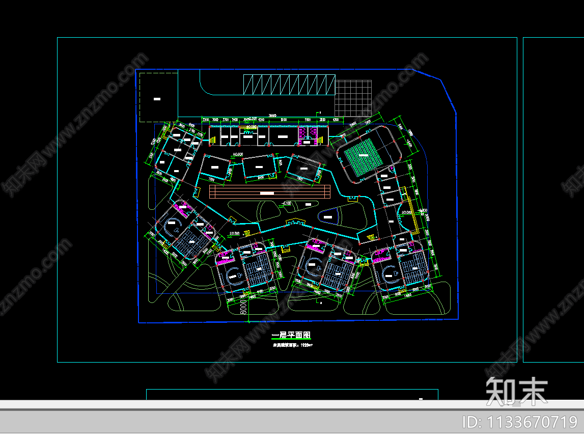 十二班幼儿园cad施工图下载【ID:1133670719】