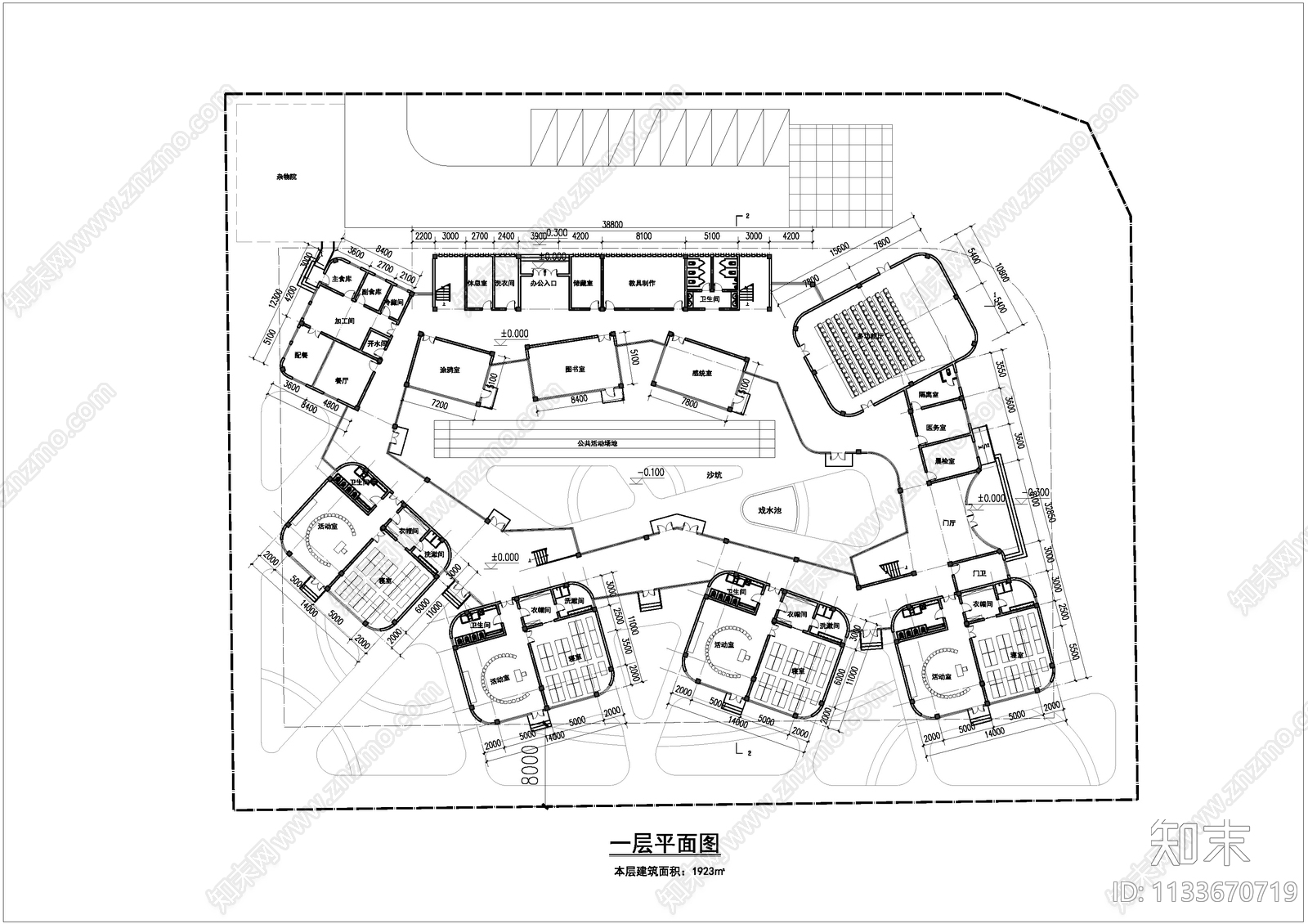 十二班幼儿园cad施工图下载【ID:1133670719】