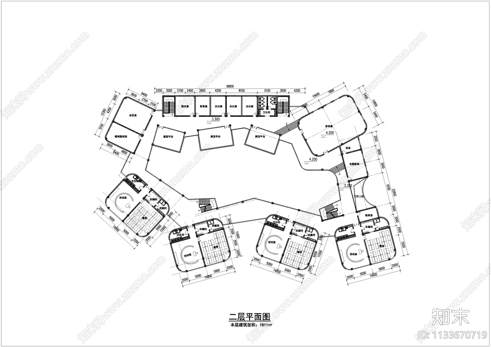 十二班幼儿园cad施工图下载【ID:1133670719】