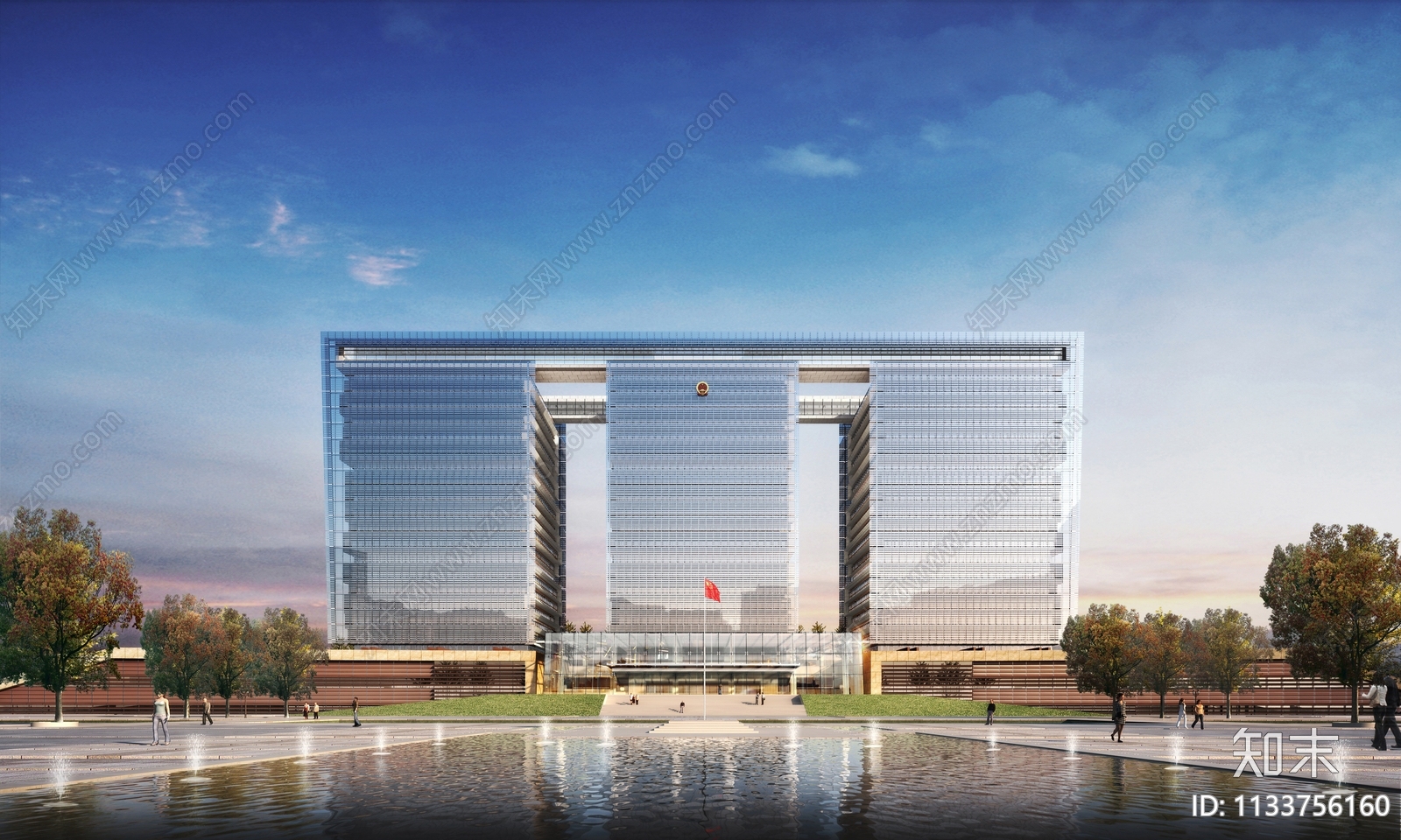 市民中心政府办公楼效果图施工图下载【ID:1133756160】