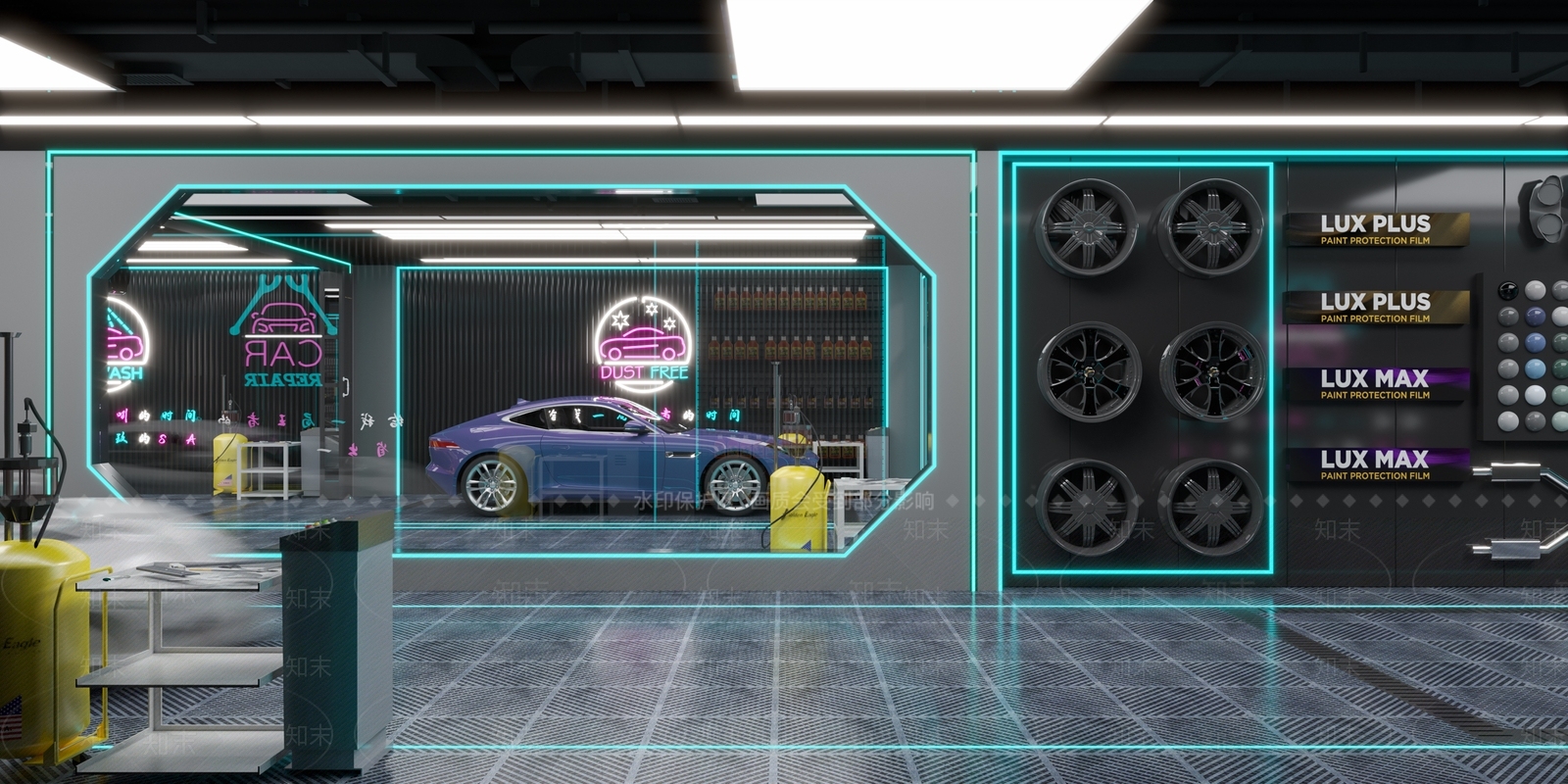 现代汽修中心3D模型下载【ID:1133687766】