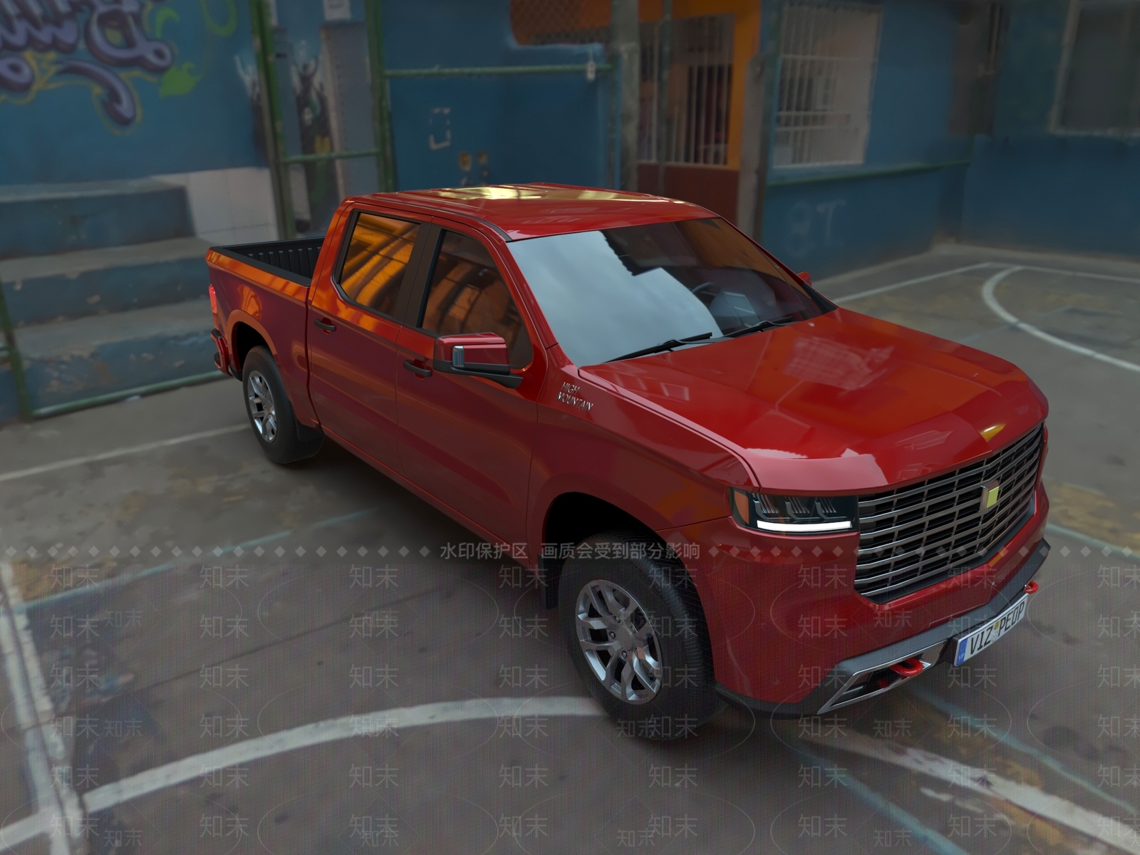 皮卡汽车3D模型下载【ID:1133689395】