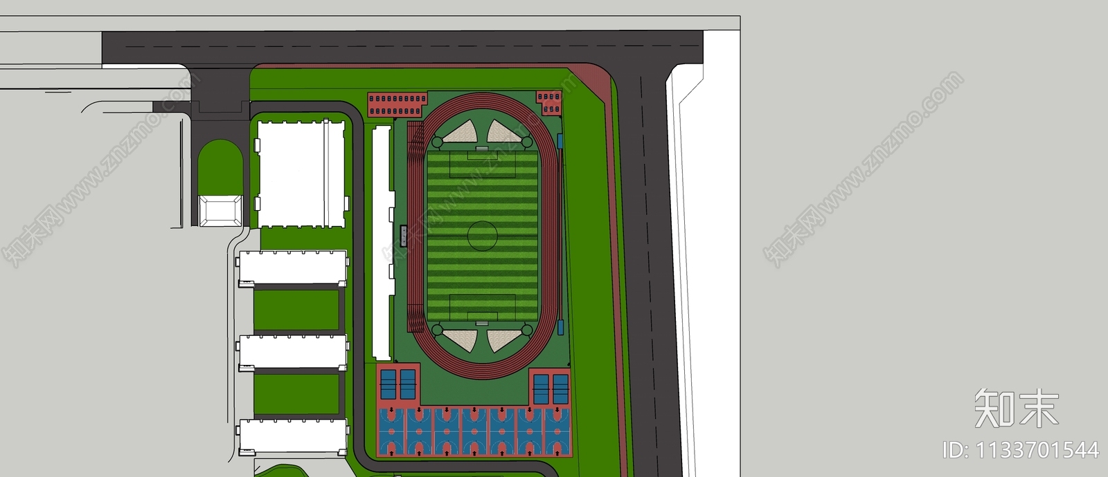 现代校园景观SU模型下载【ID:1133701544】