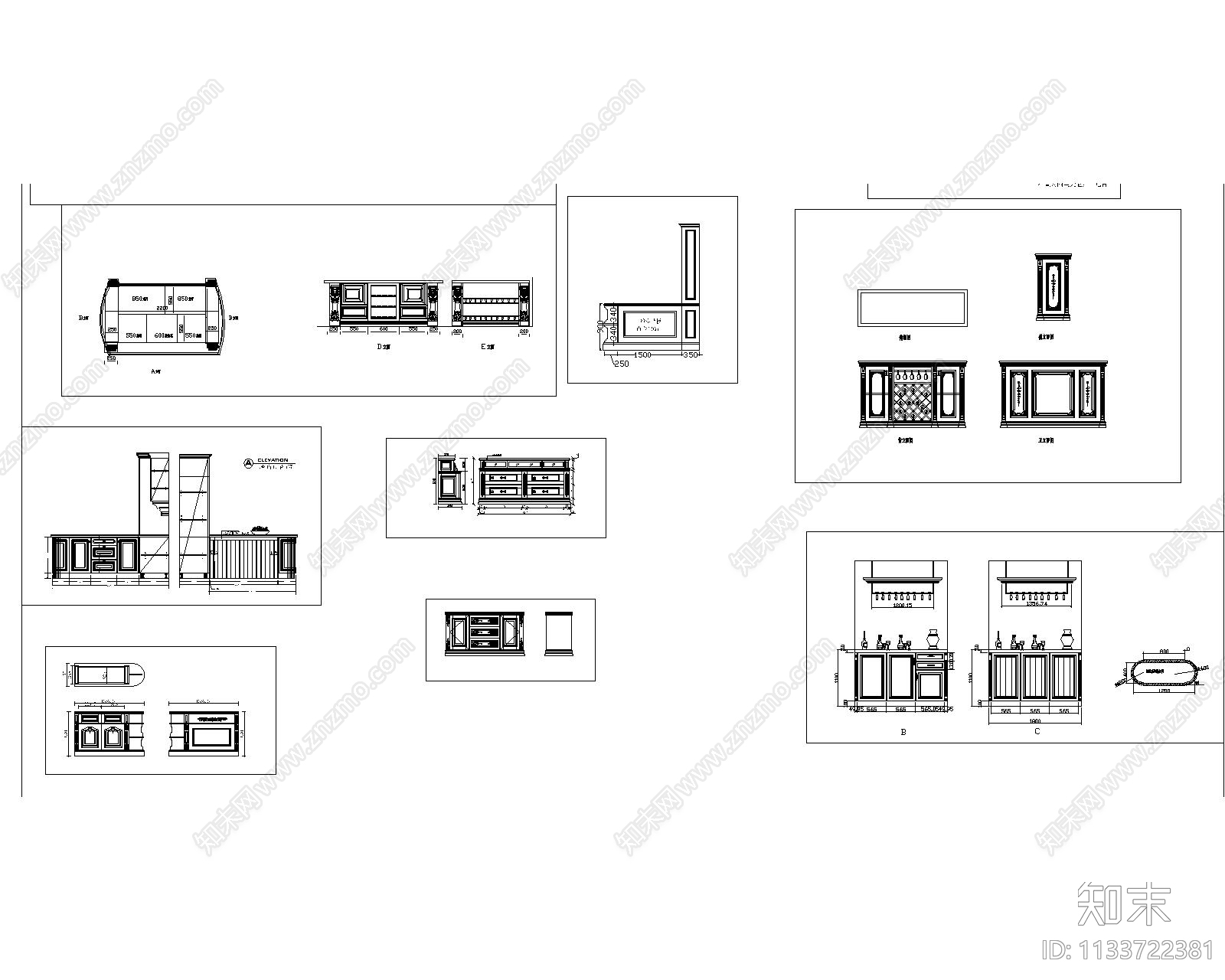 经典柜体CADcad施工图下载【ID:1133722381】