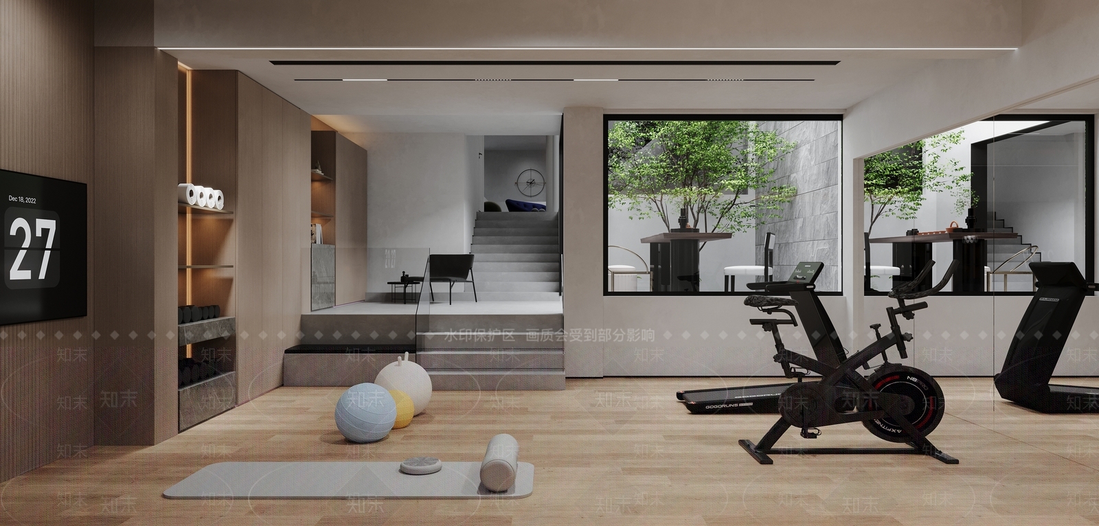 现代地下室家居健身房3D模型下载【ID:1133722140】