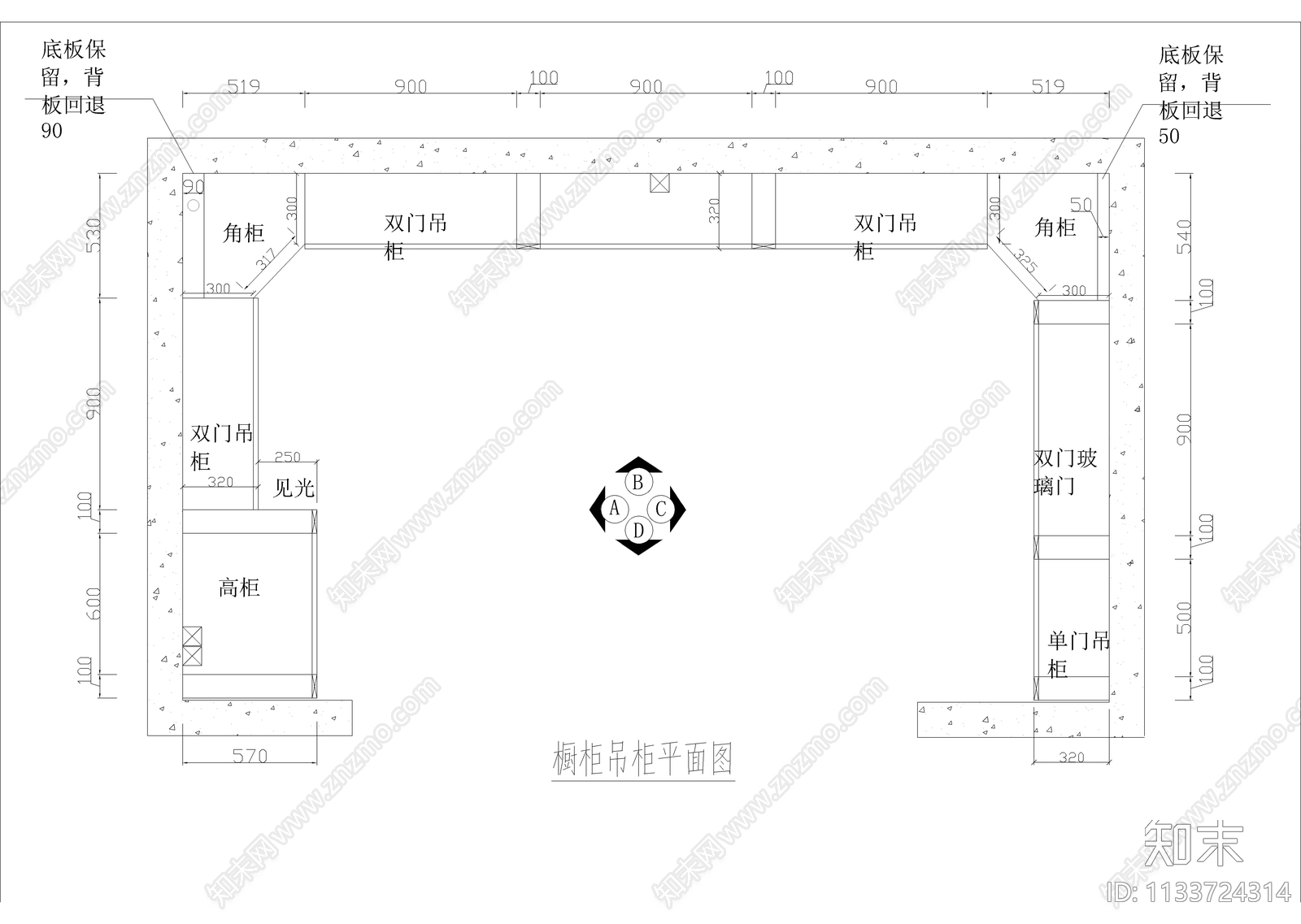 欧式橱柜详图cad施工图下载【ID:1133724314】