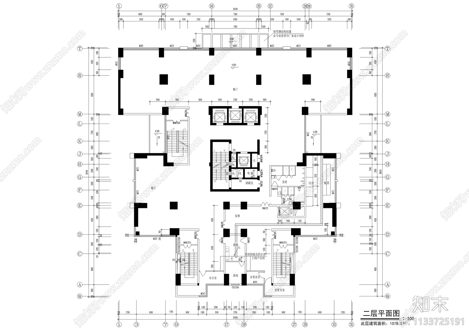 住宅区建筑cad施工图下载【ID:1133725191】