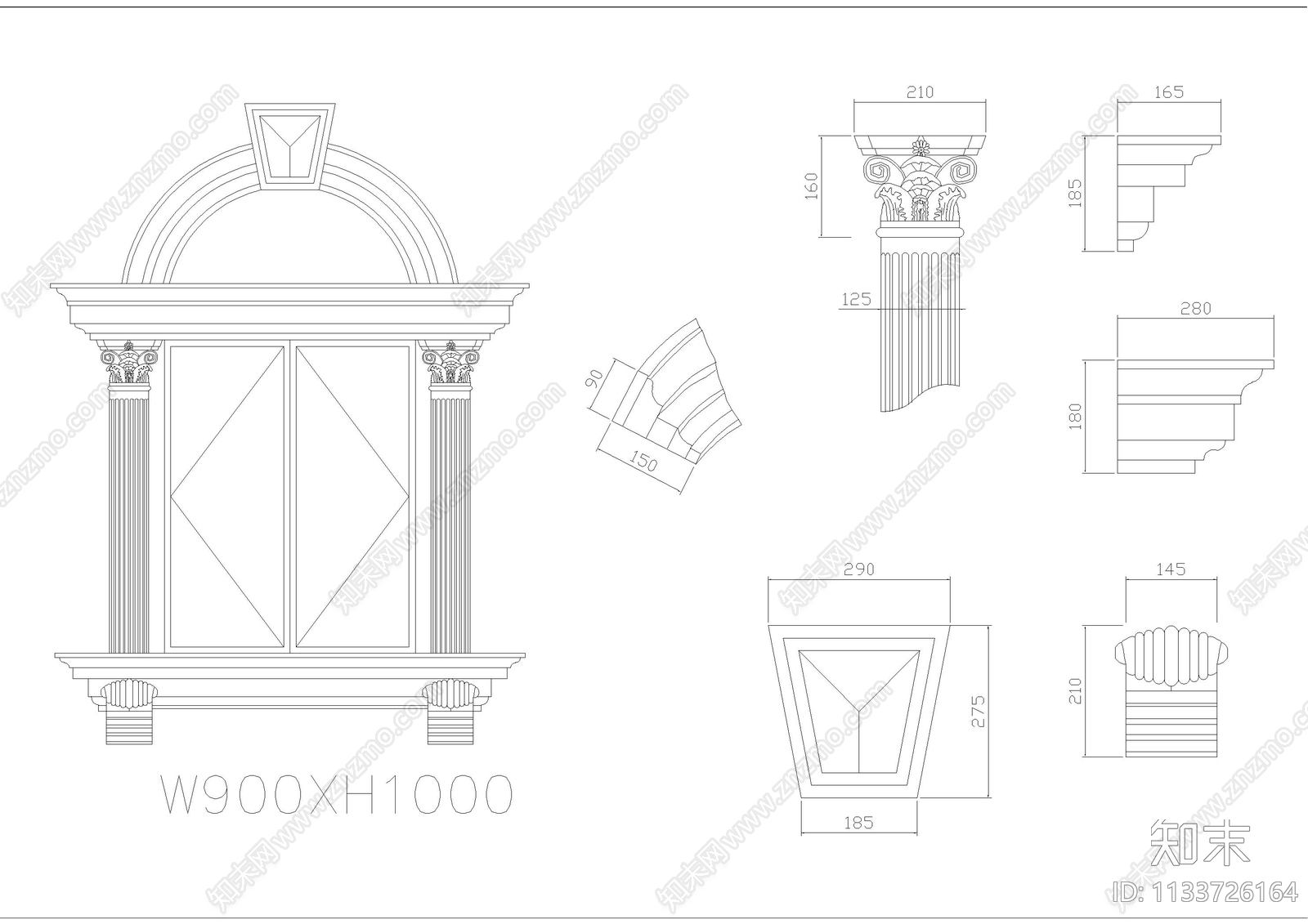 窗图库cad施工图下载【ID:1133726164】