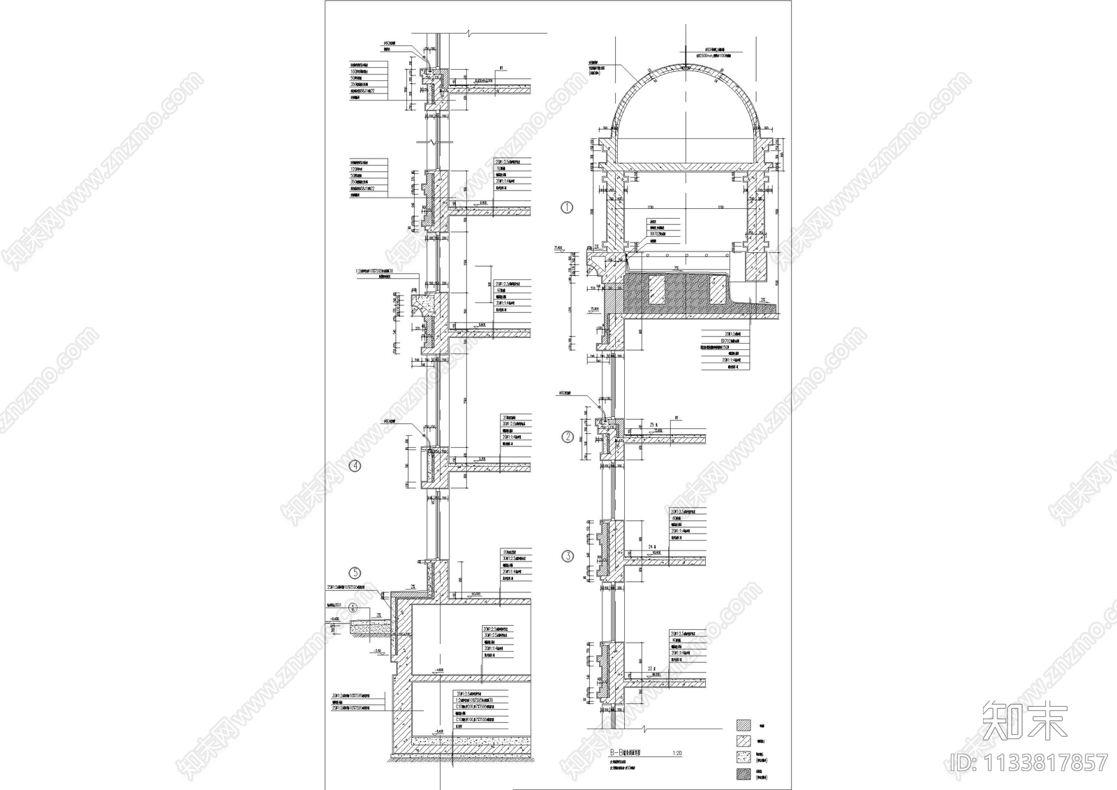 建筑墙身大样cad施工图下载【ID:1133817857】