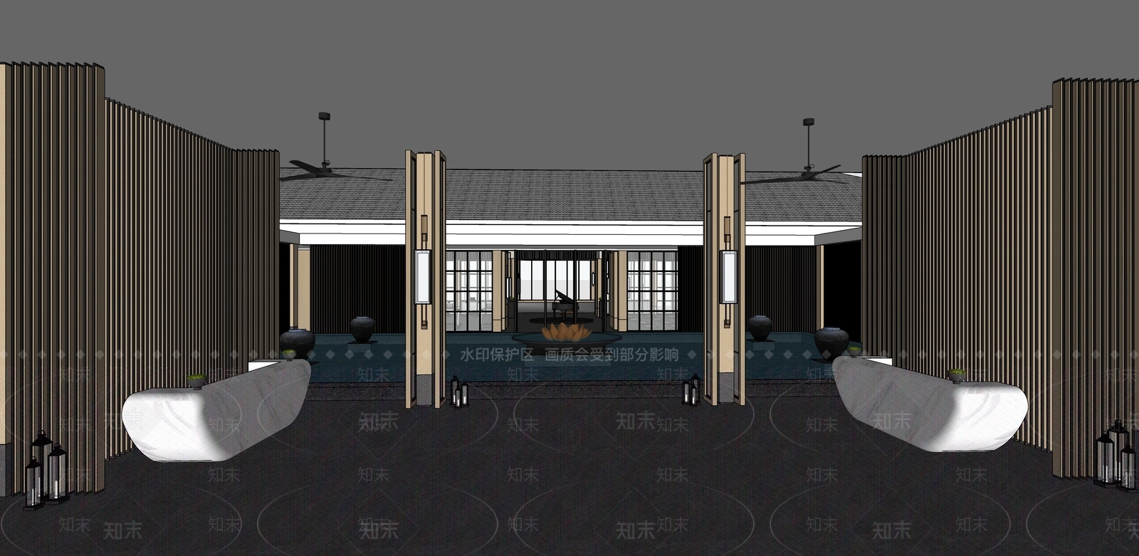 新中式其他文化空间SU模型下载【ID:1133729523】