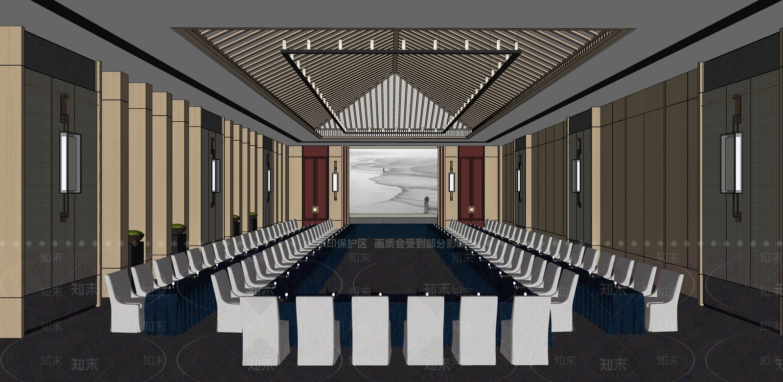 新中式其他文化空间SU模型下载【ID:1133729523】