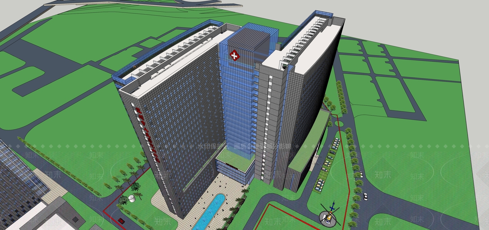 现代医疗建筑SU模型下载【ID:1133735465】