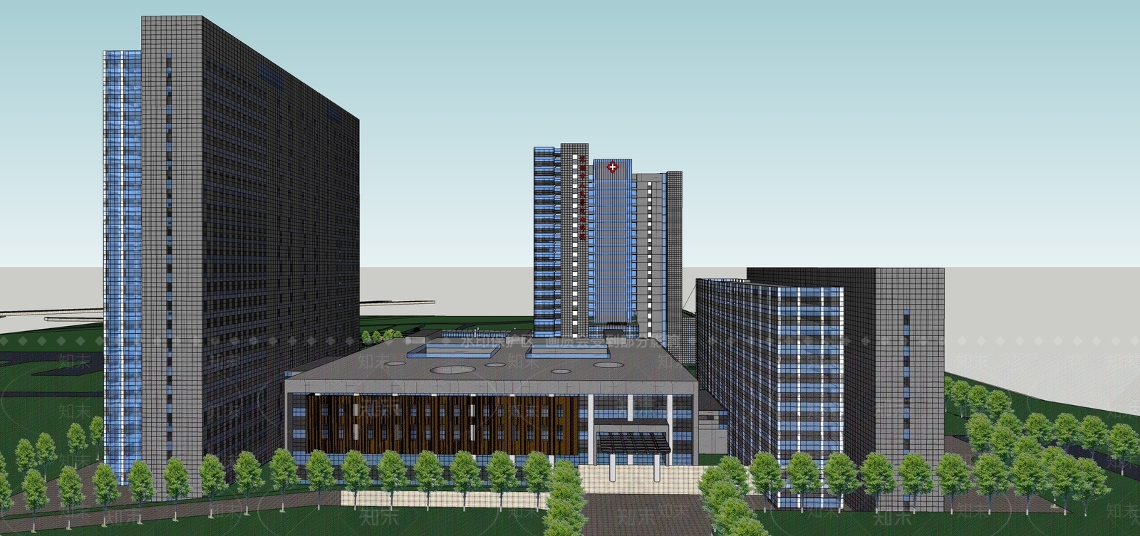 现代医疗建筑SU模型下载【ID:1133735465】