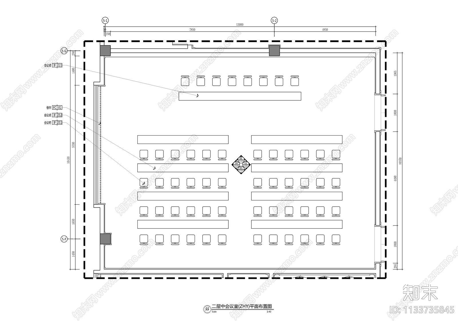 各类会议室及贵宾接待室cad施工图下载【ID:1133735845】