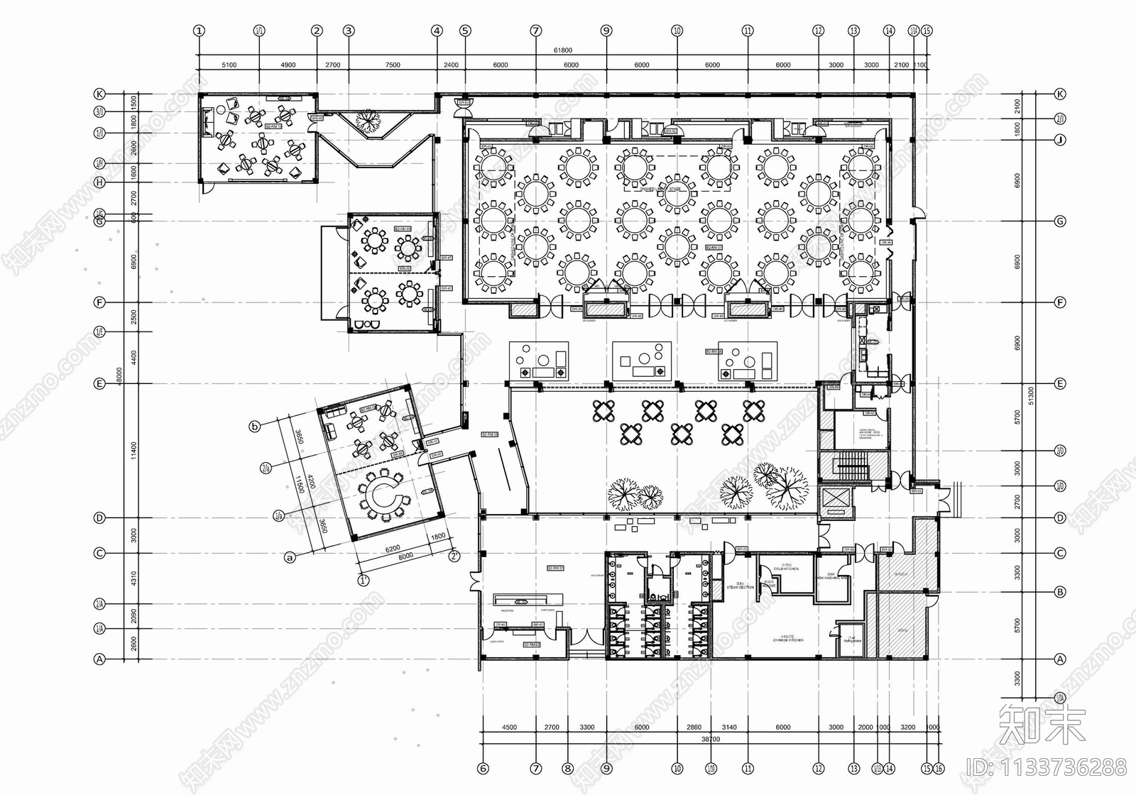 会议中心宴会cad施工图下载【ID:1133736288】