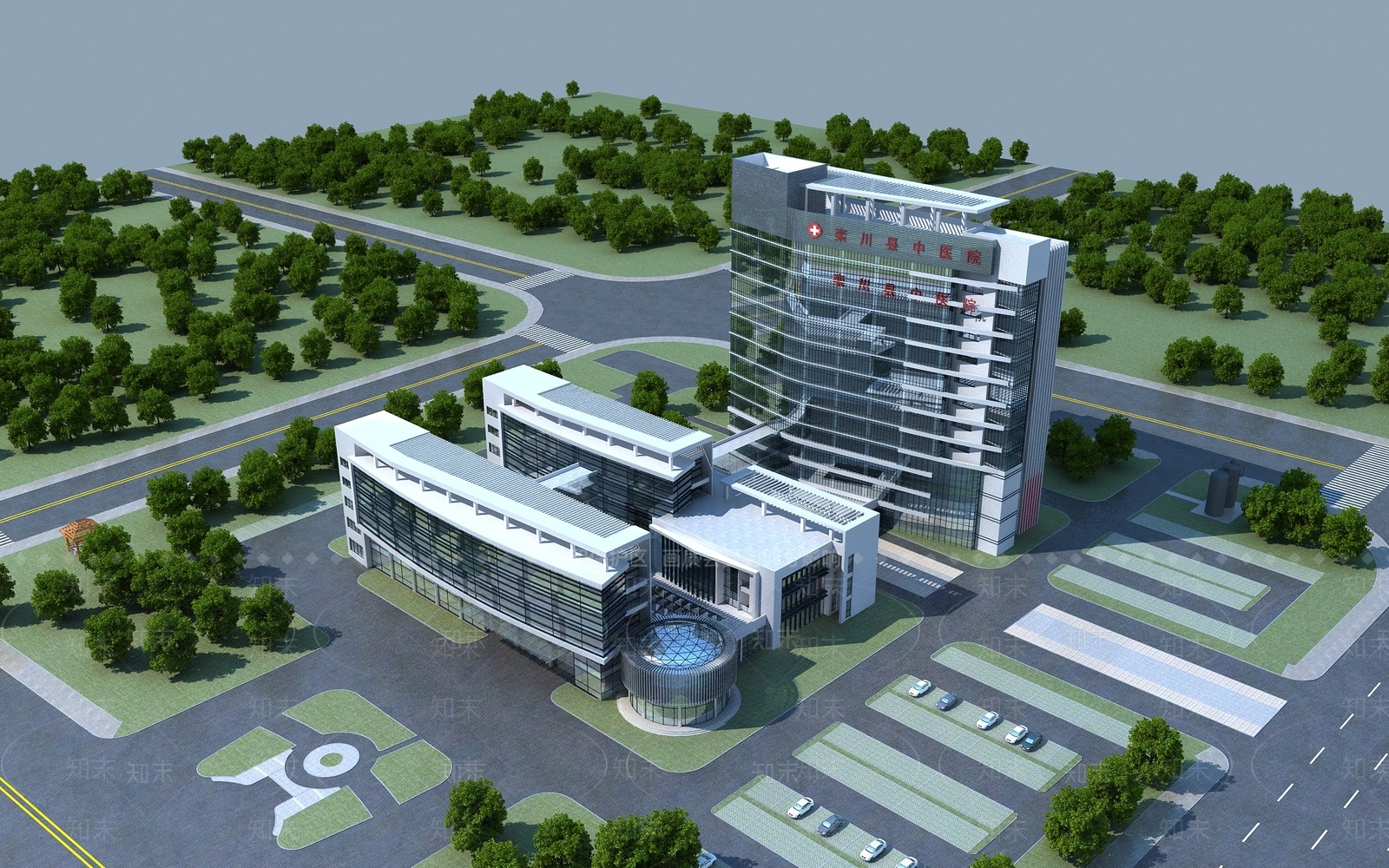 现代医院建筑SU模型下载【ID:1133739817】