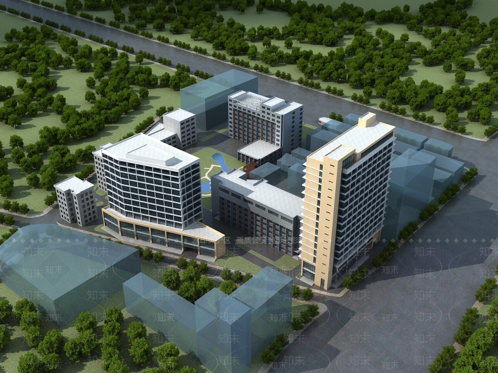 现代医院建筑SU模型下载【ID:1133739919】