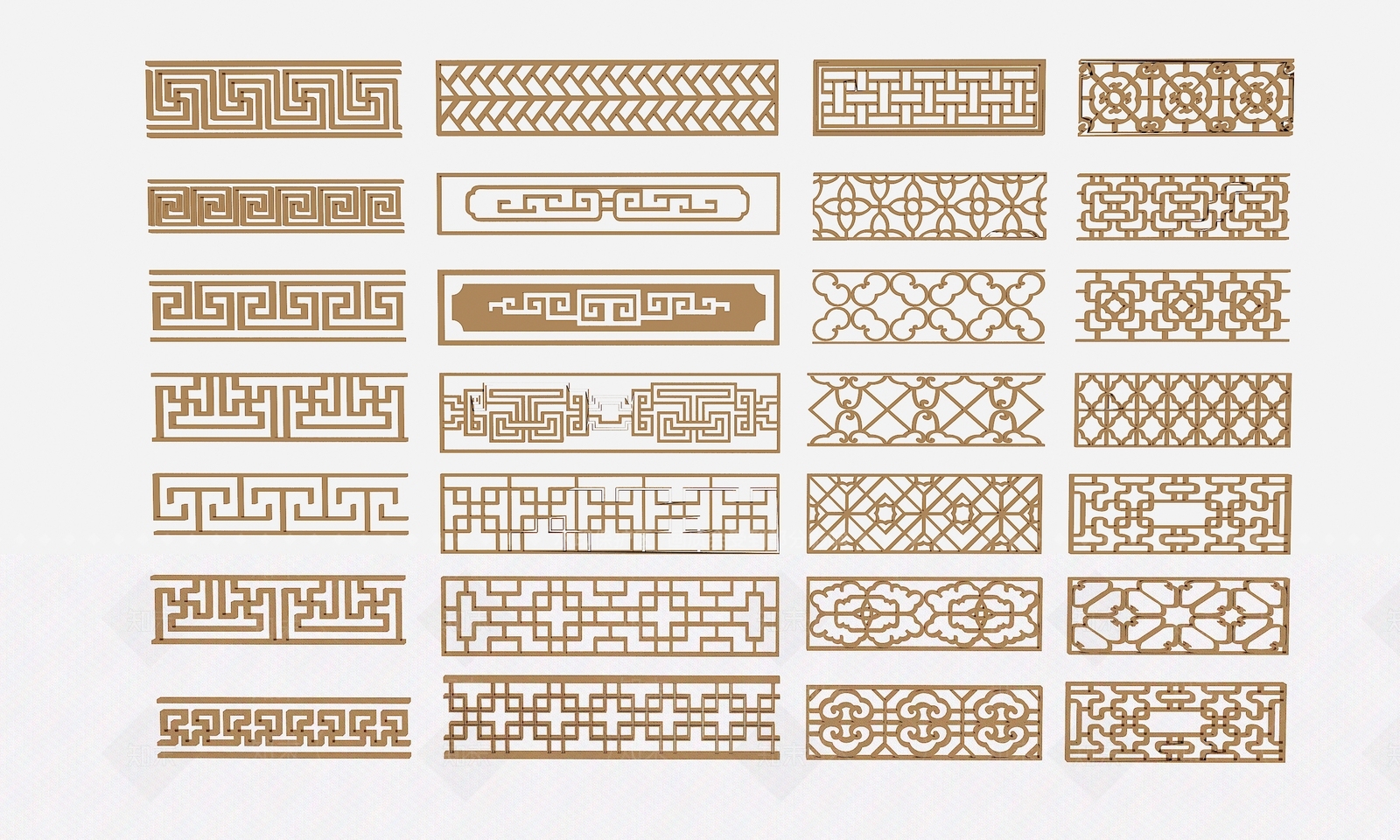 新中式镂空花窗3D模型下载【ID:1133741596】