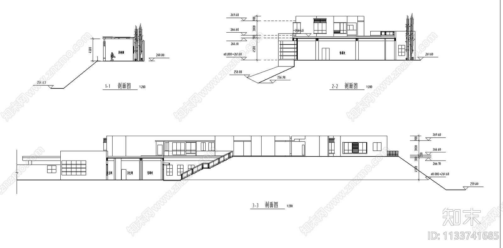 售楼样板区建筑cad施工图下载【ID:1133741685】