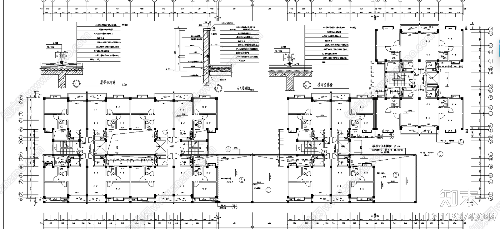 高层住宅楼建筑cad施工图下载【ID:1133743044】