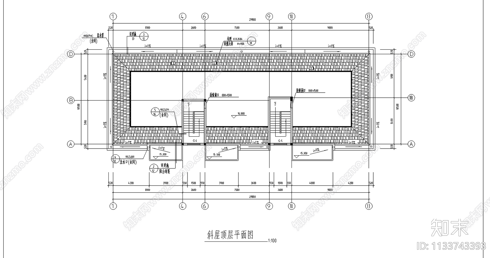 公寓楼建筑cad施工图下载【ID:1133743393】