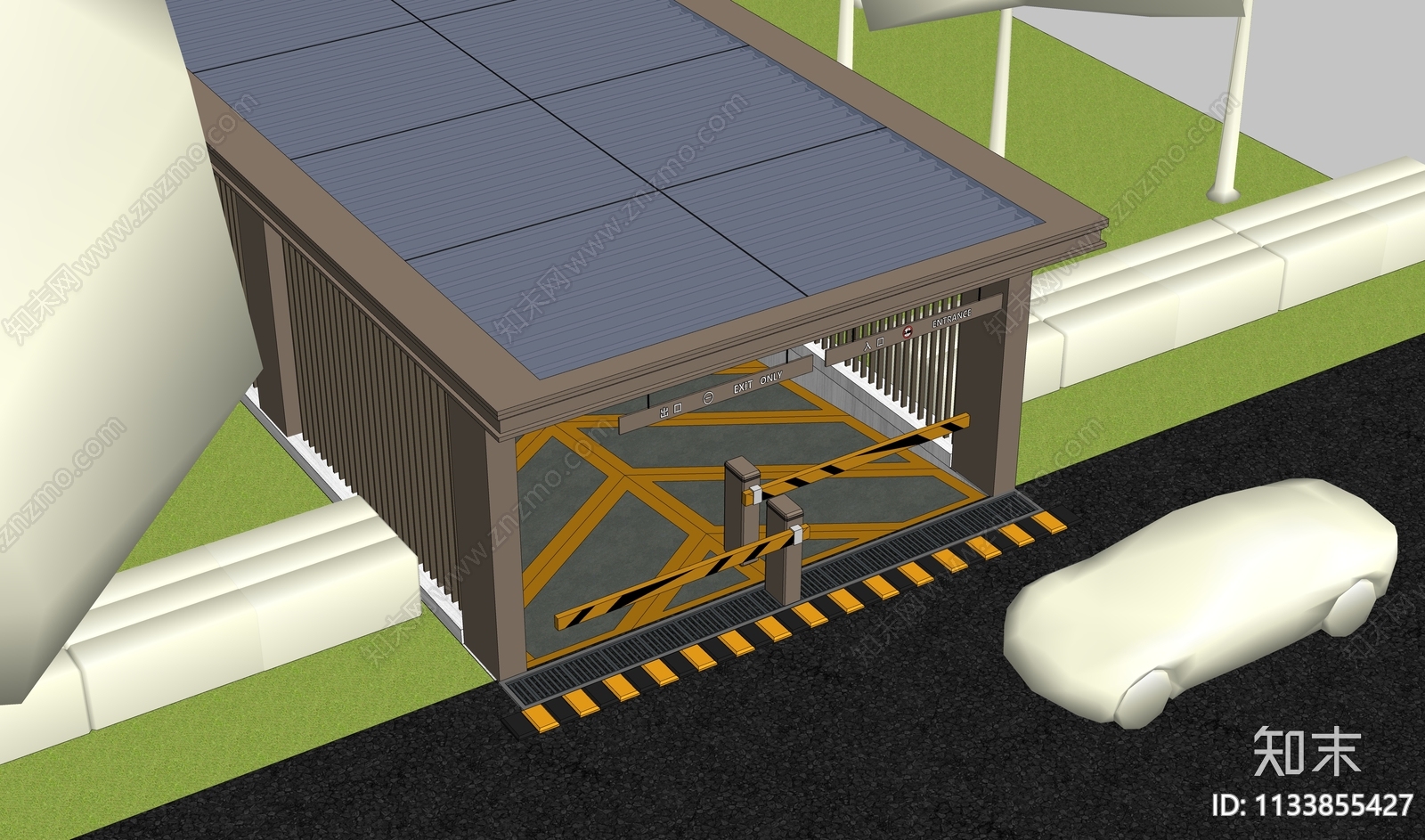 现代地库出入口SU模型下载【ID:1133855427】
