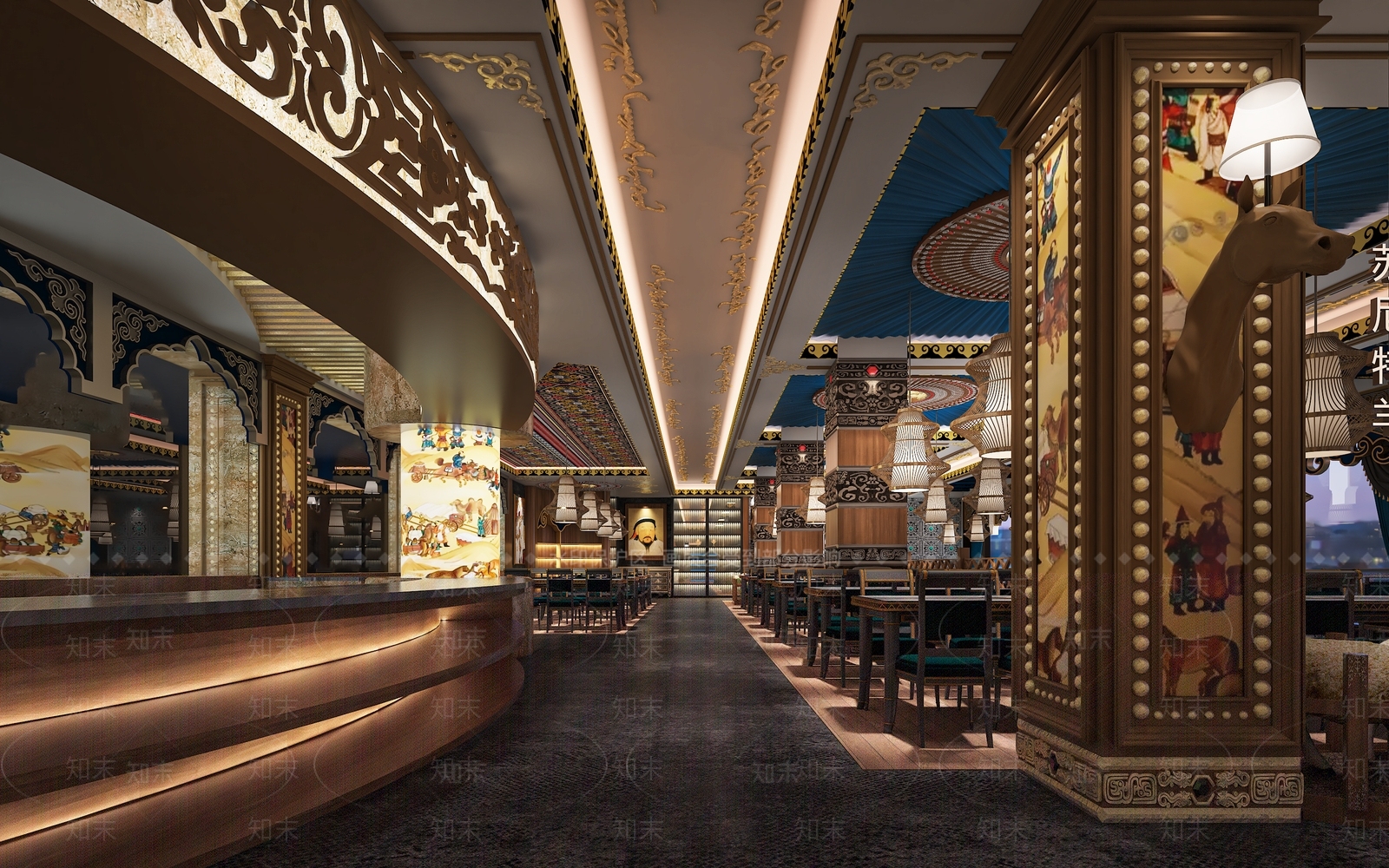 新中式蒙古火锅店3D模型下载【ID:1133747834】_知末3d模型网